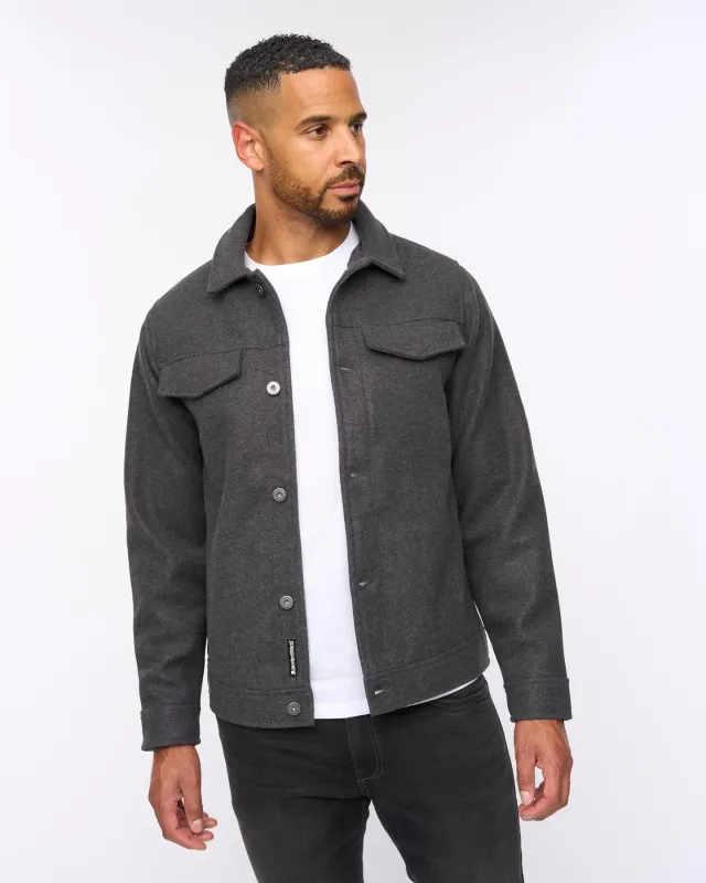 Earnshaw Overshirt Charcoal sold by Brand Corner