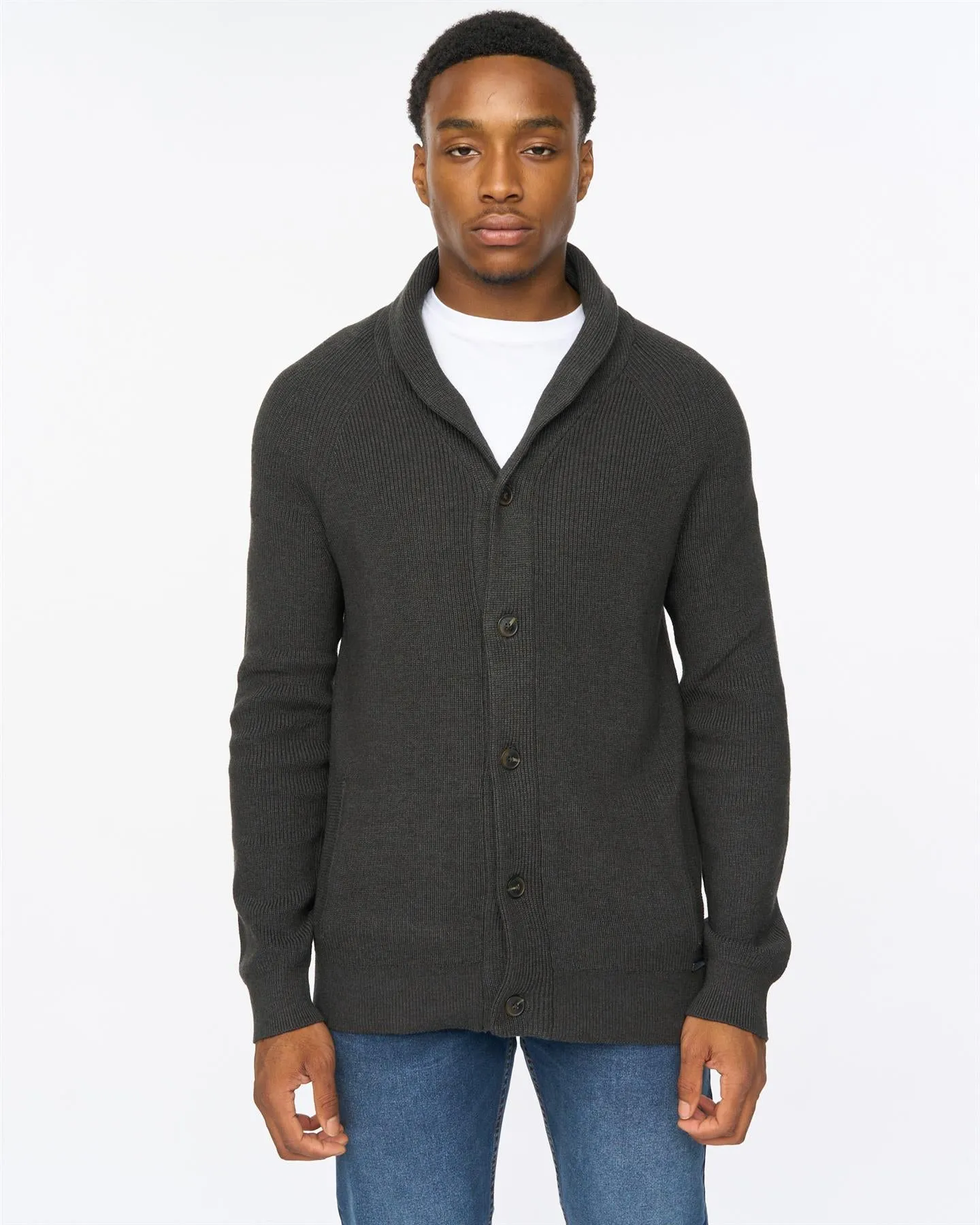 Mens Venosa Shawl Cardigan Charcoal sold by Brand Corner