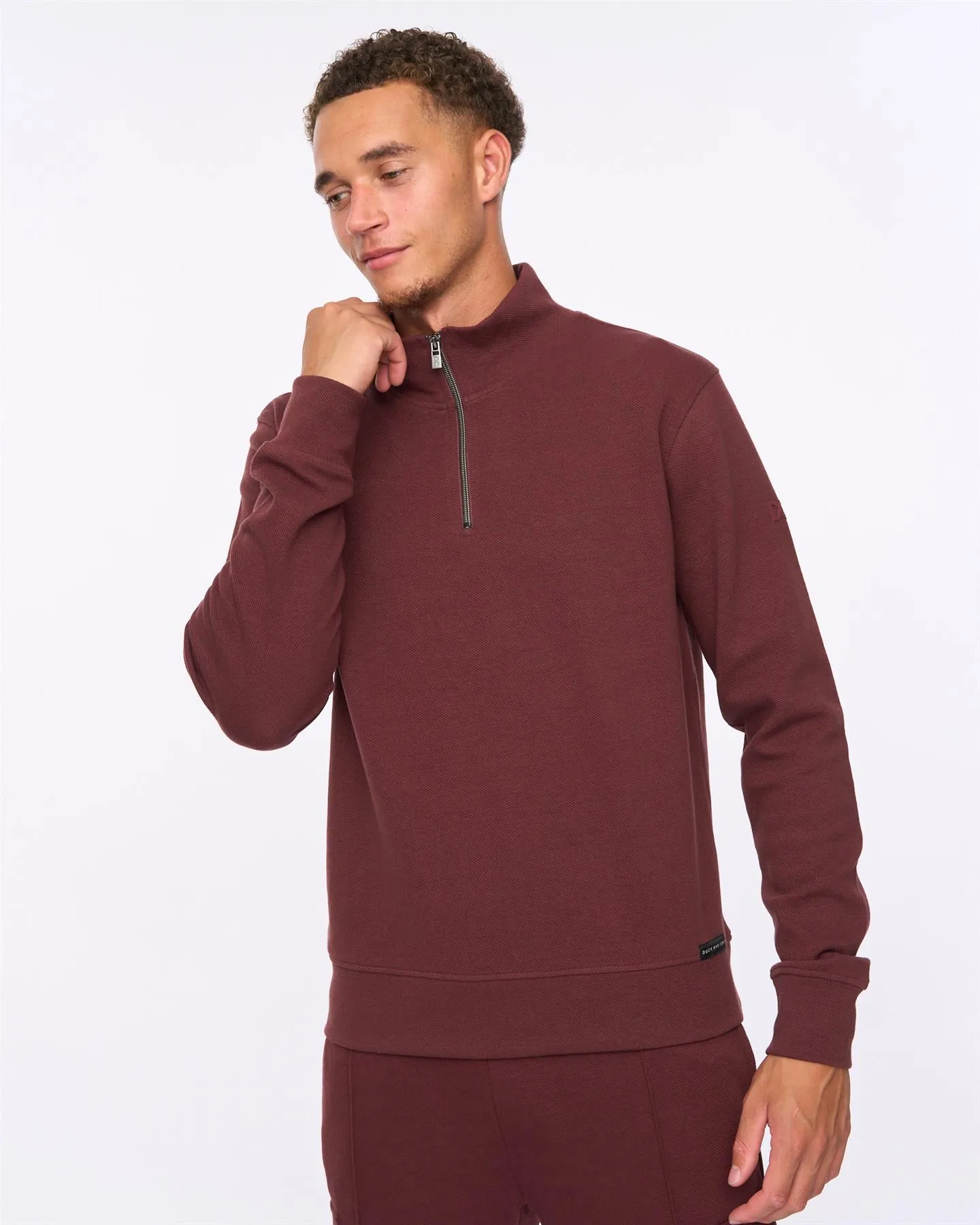 Mens Slellmoore 1/4 Zip Hoodie Wine sold by Brand Corner product image thumbnail 2