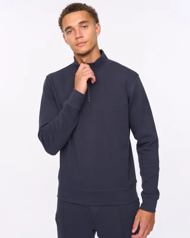Mens Slellmoore 1/4 Zip Hoodie Navy sold by Brand Corner