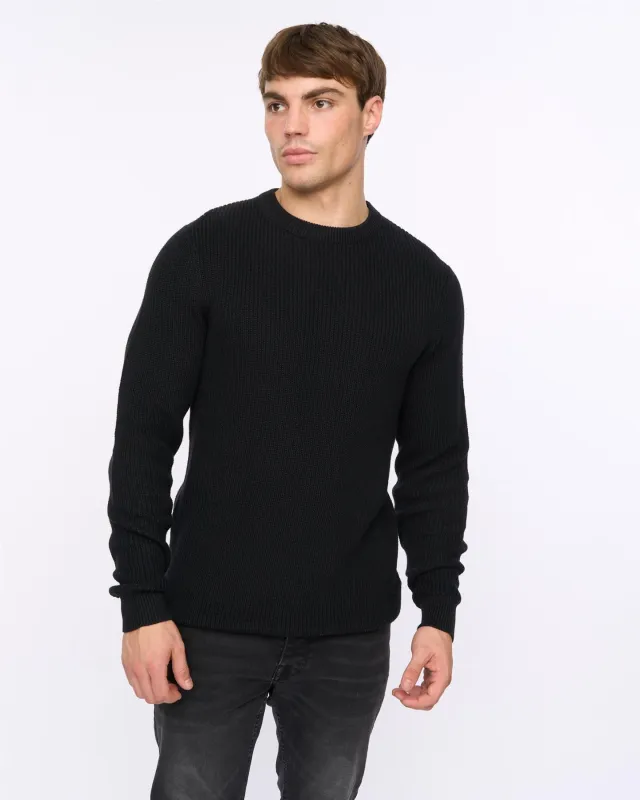Mens Jampster Crew Knit Black sold by Brand Corner