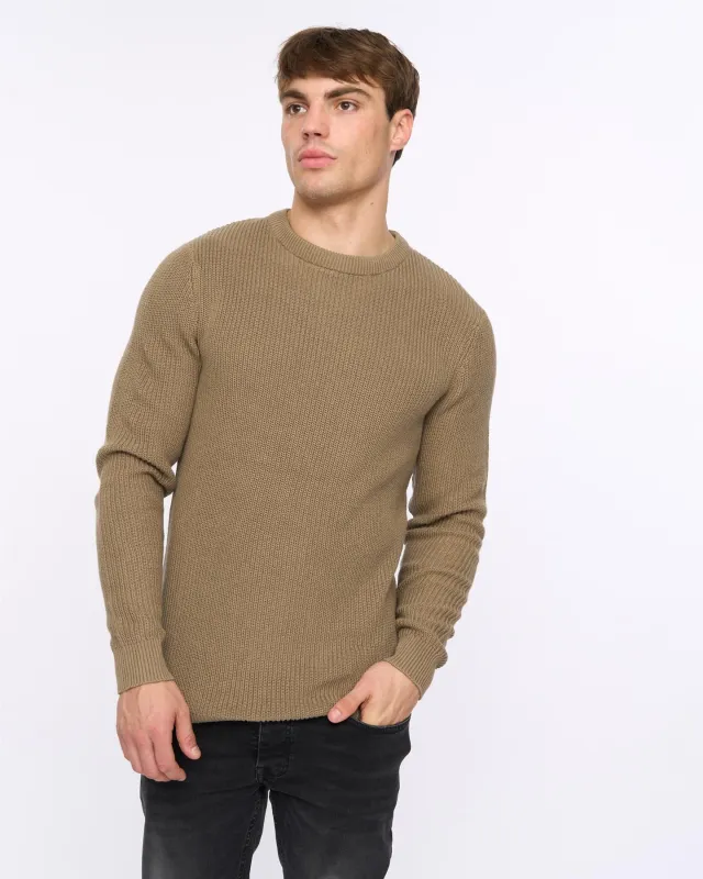 Mens Jampster Crew Knit Taupe sold by Brand Corner