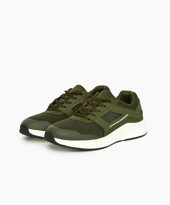 Mens Holywell Flyknit Trainers Olive/White sold by Brand Corner