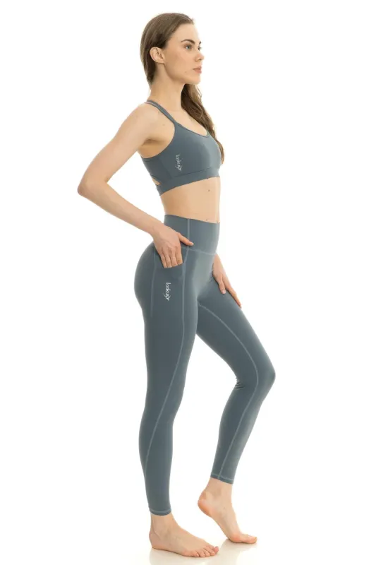 Arya  Pocket Leggings Slate Green sold by Brand Corner