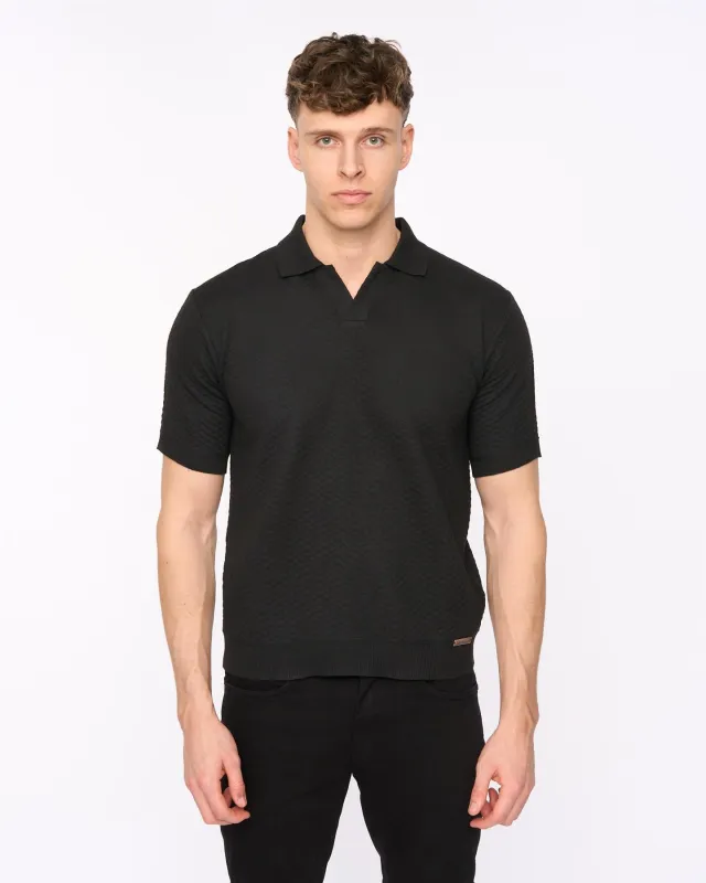 Mens Morwin Polo Black made by Duck and Cover
