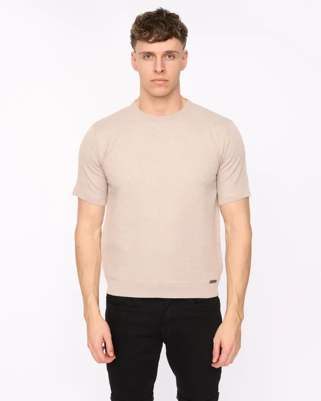 Mens Marvela Knit T-Shirt Stone sold by Brand Corner