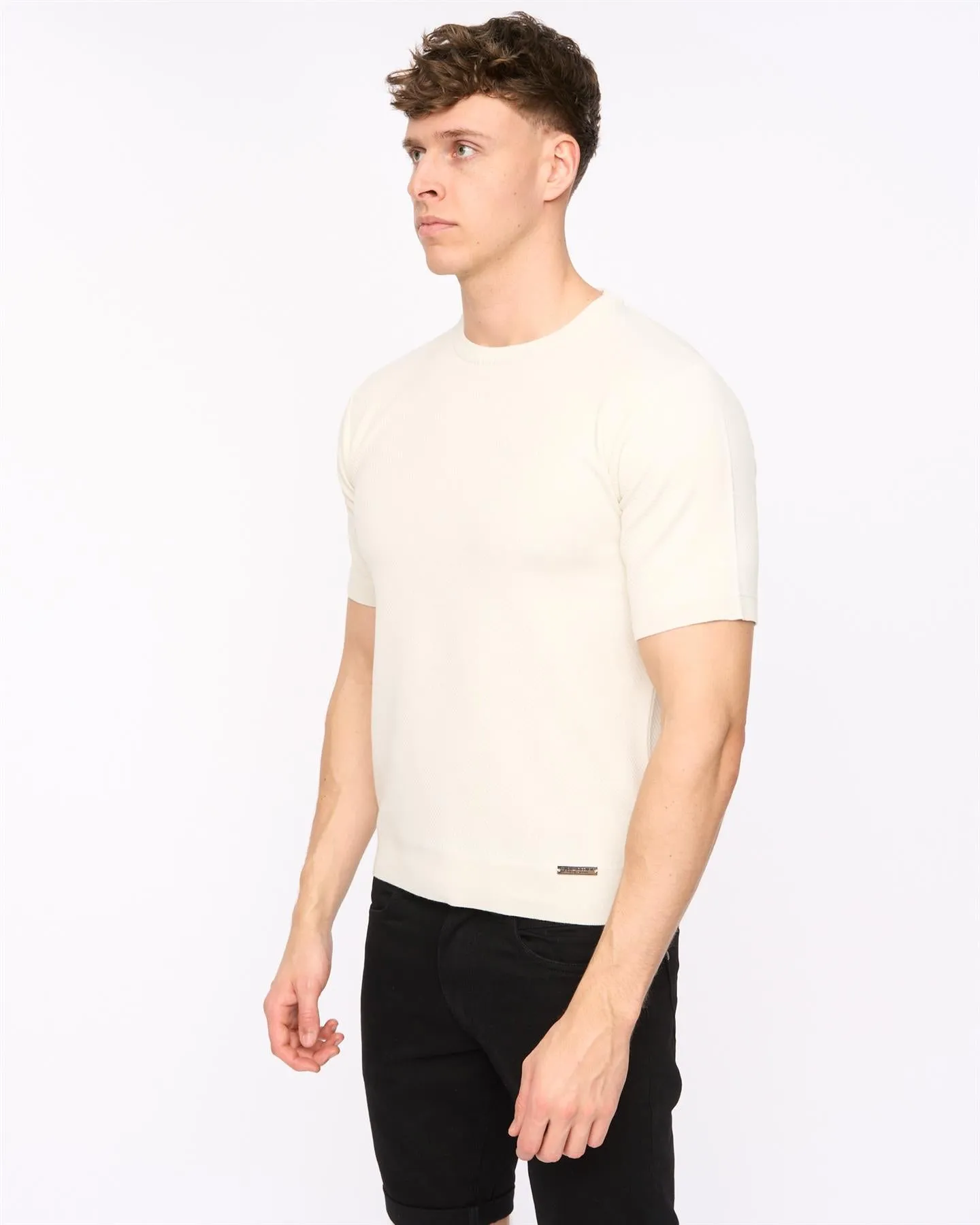 Mens Marvela Knit T-Shirt Light Stone sold by Brand Corner product image thumbnail 4