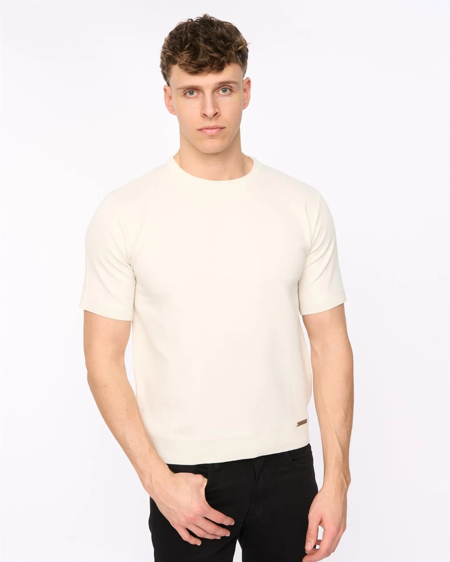 Mens Marvela Knit T-Shirt Light Stone sold by Brand Corner product image thumbnail 5