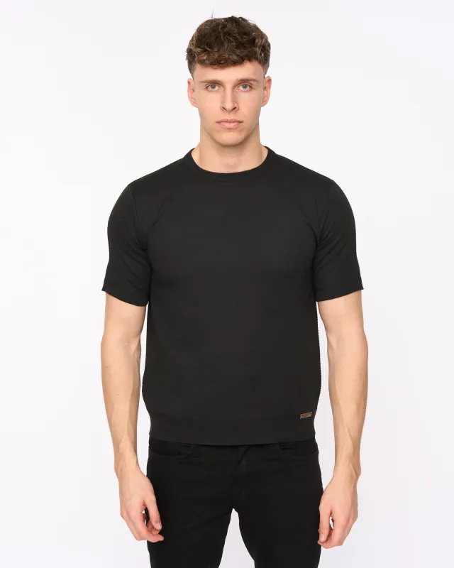 Mens Marvela Knit T-Shirt Black sold by Brand Corner