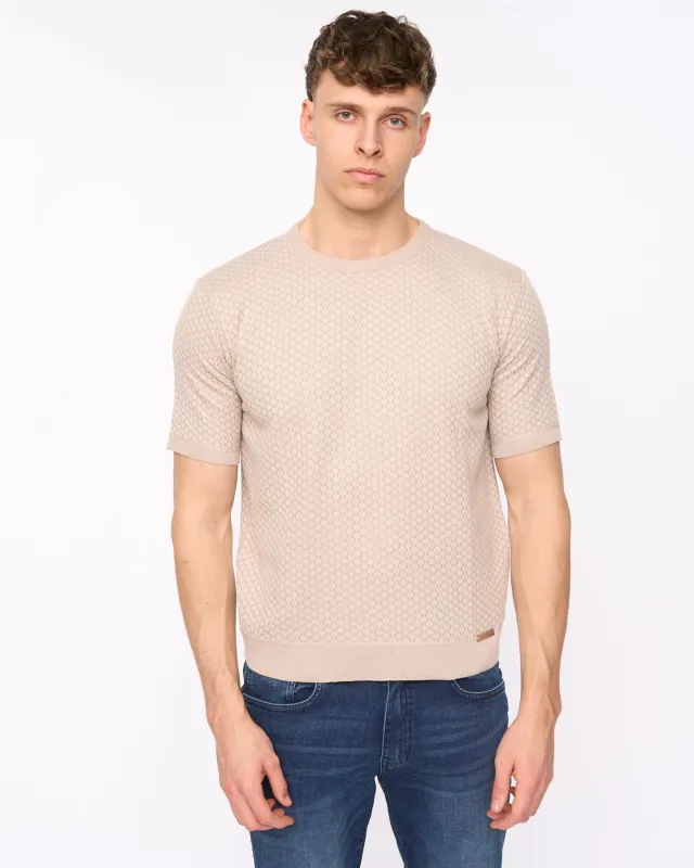 Mens Mataso Knit T-Shirt Stone sold by Brand Corner