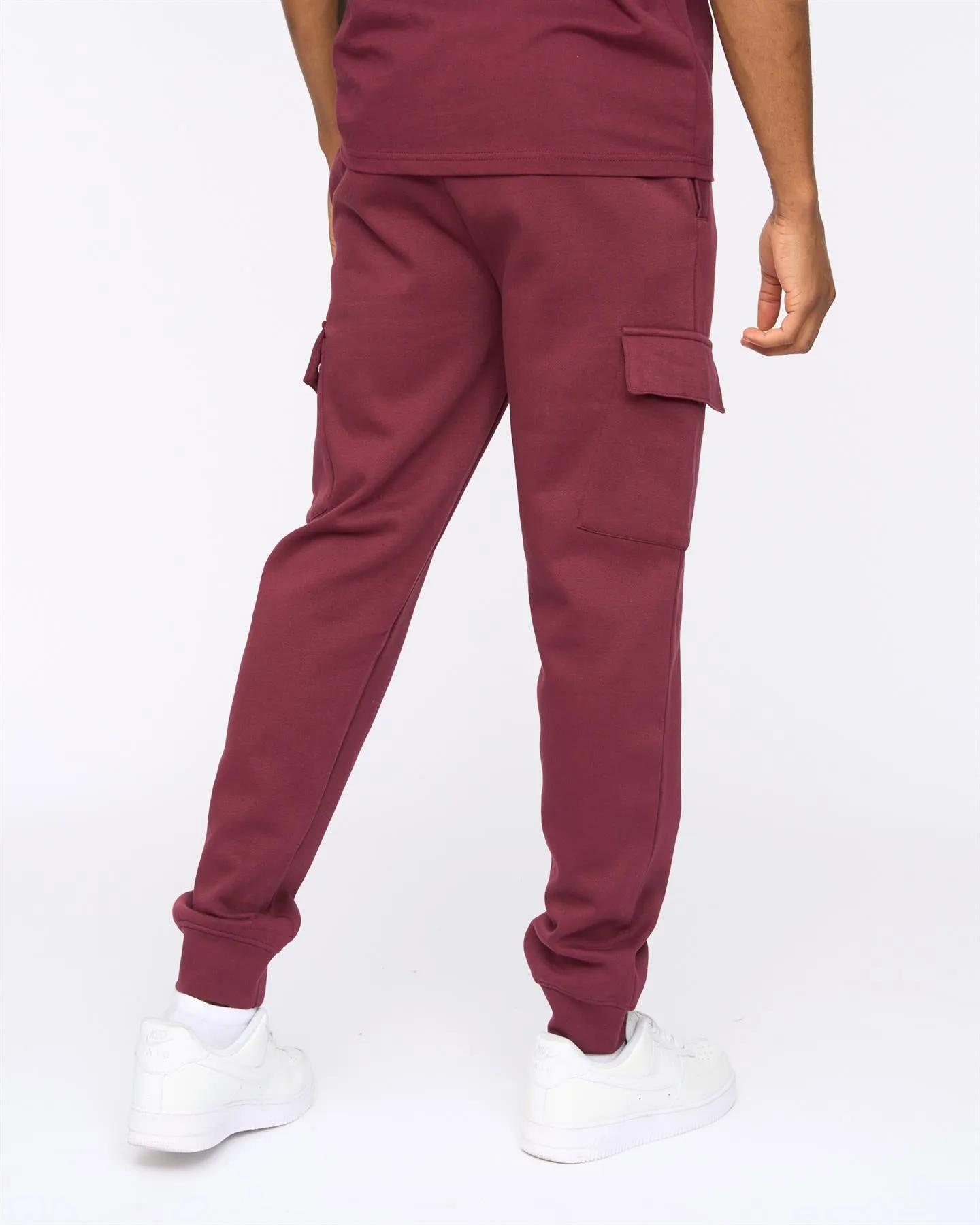 Mens Crosby Cargo Joggers Burgundy sold by Brand Corner product image thumbnail 4