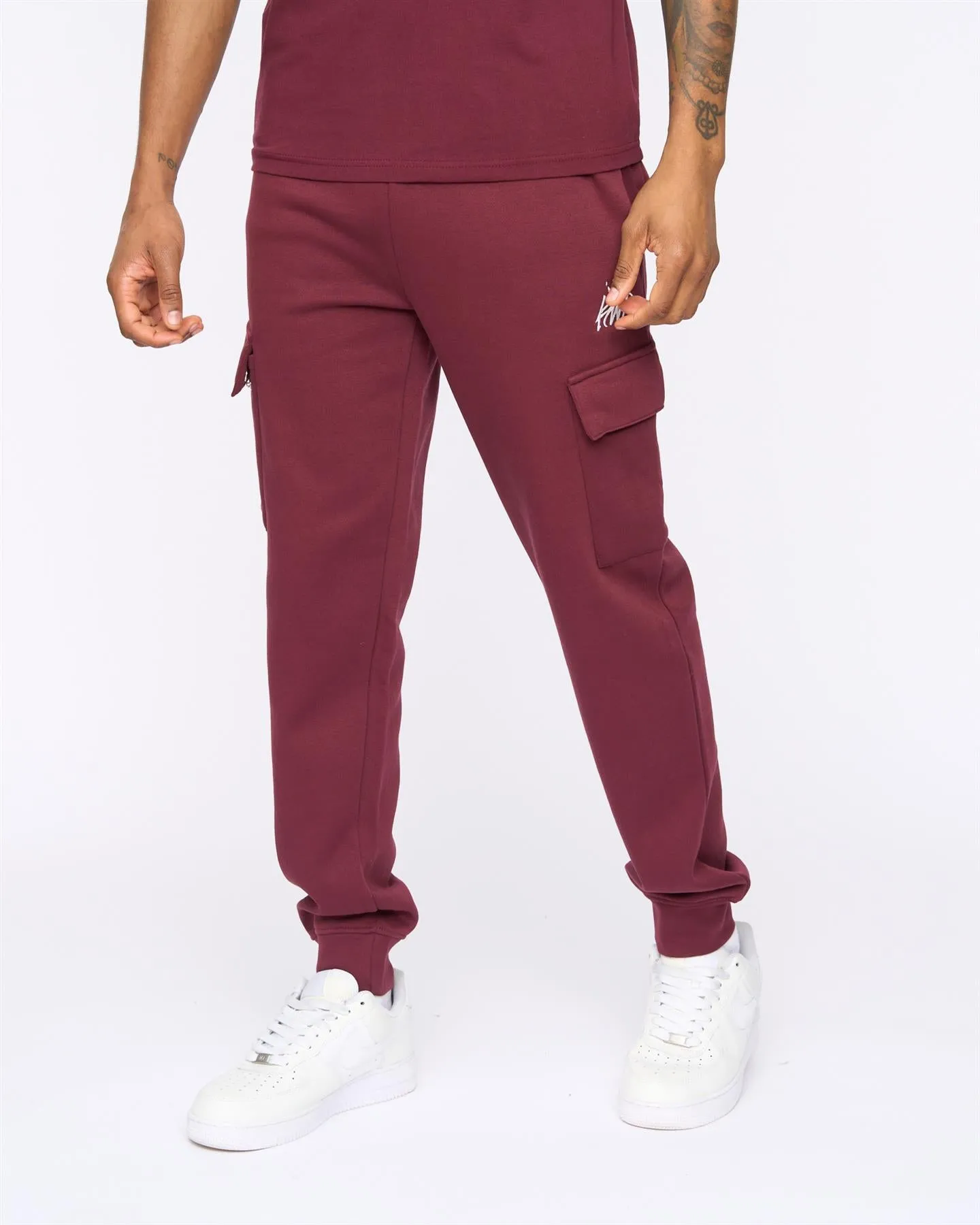 Mens Crosby Cargo Joggers Burgundy sold by Brand Corner product image thumbnail 2