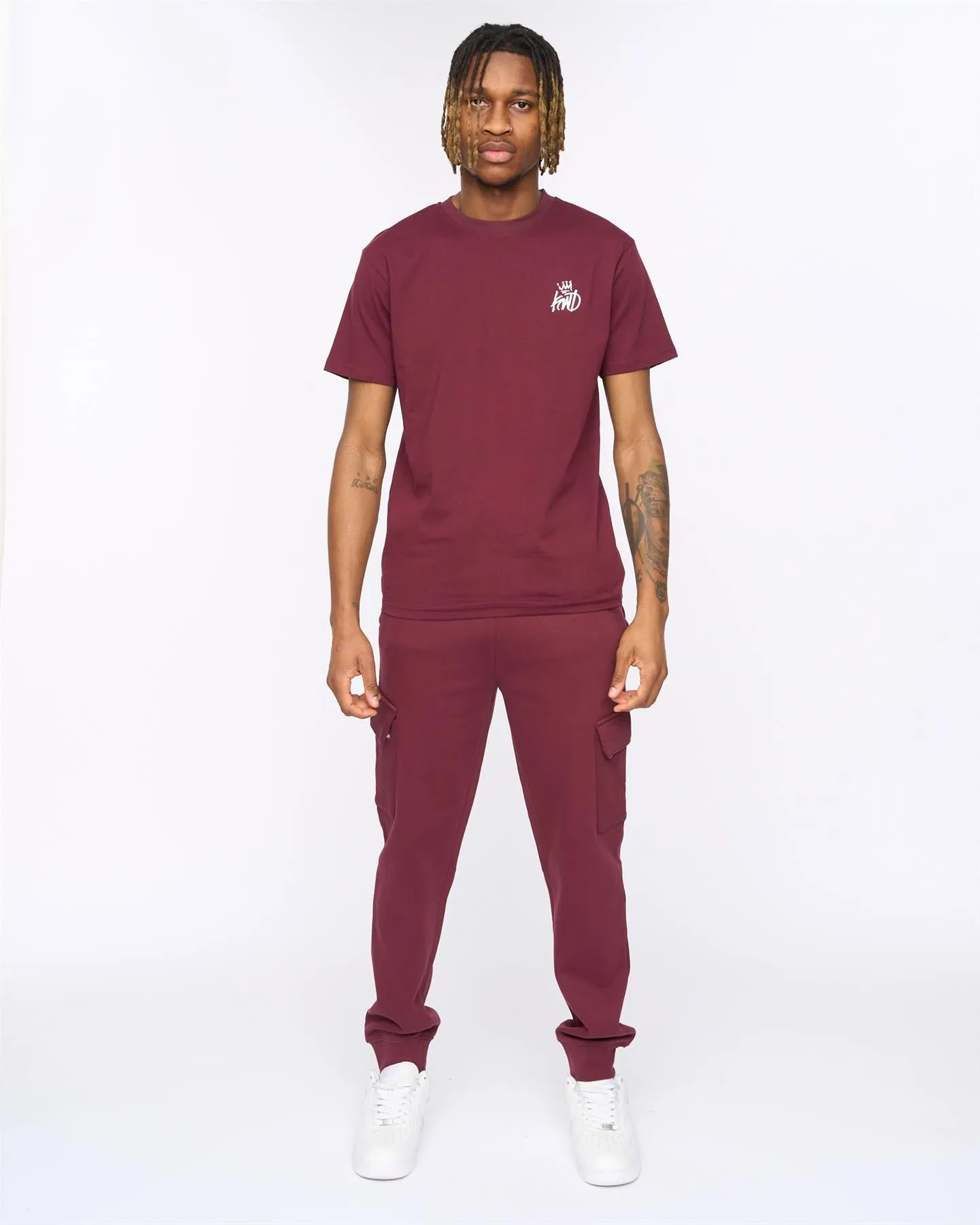 Mens Crosby Cargo Joggers Burgundy sold by Brand Corner product image thumbnail 3