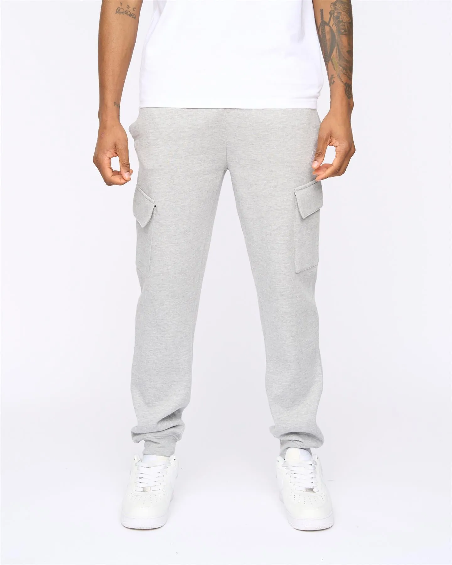 Mens Crosby Cargo Joggers Grey Marl sold by Brand Corner