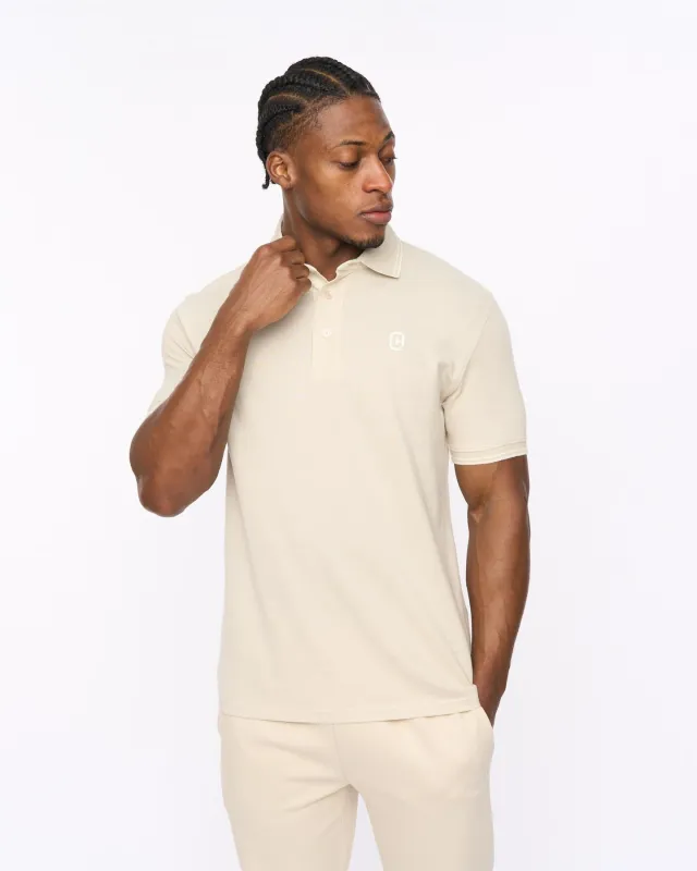 Mens Preece Polo Light Stone made by Brand Corner