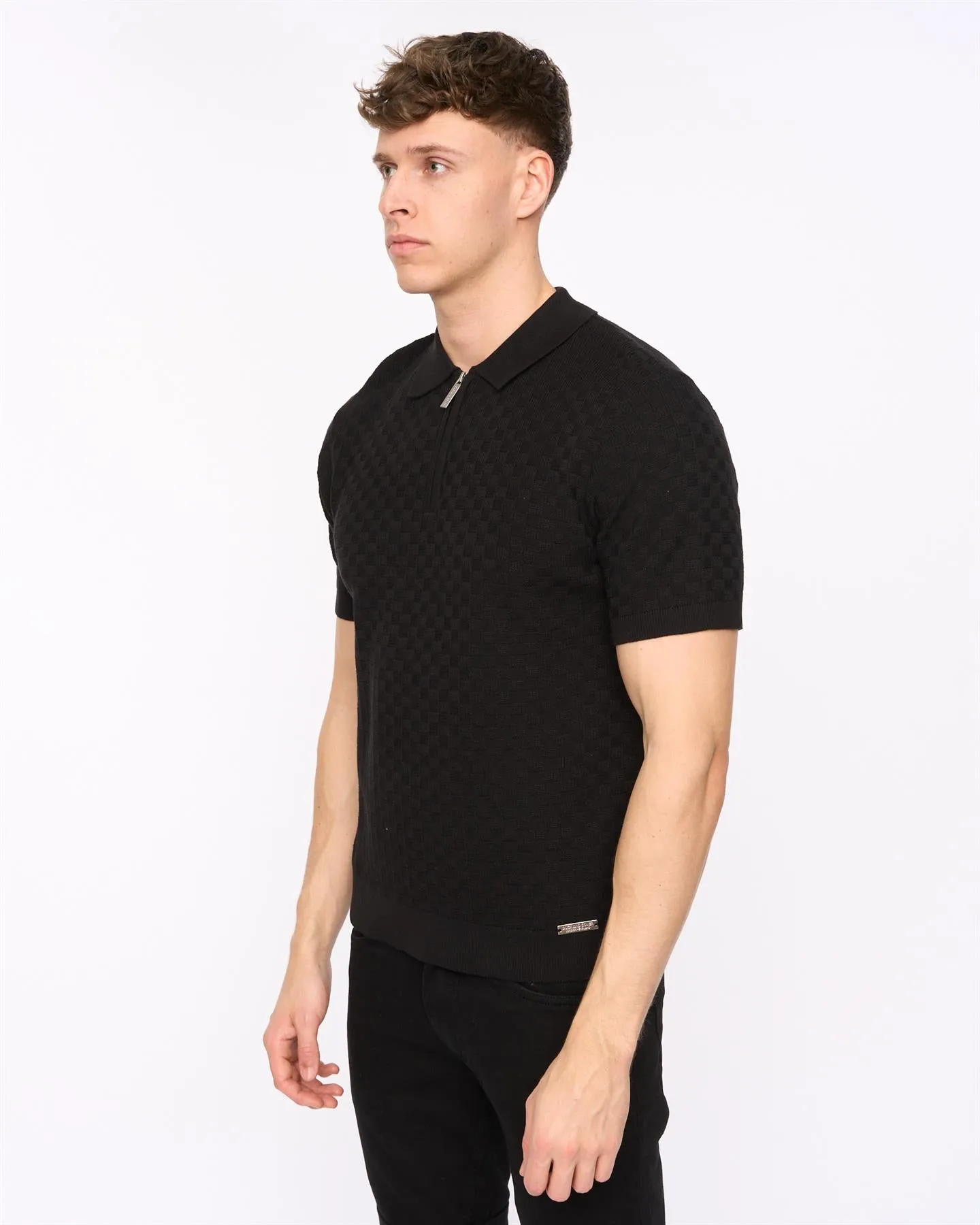 Mens Danvers Zip Knit Polo Black sold by Brand Corner product image thumbnail 4