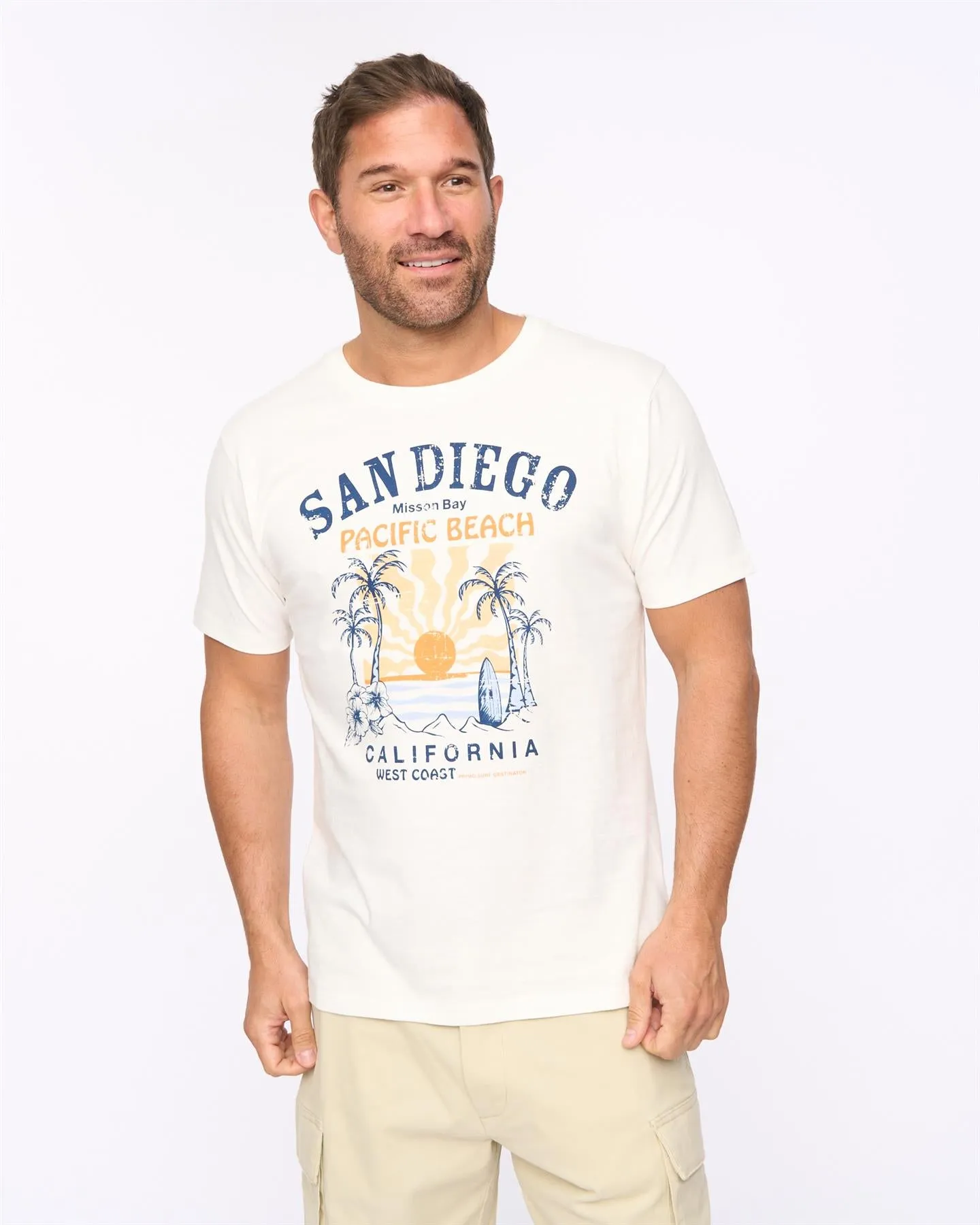 Mens Sandico T-Shirt Off White sold by Brand Corner