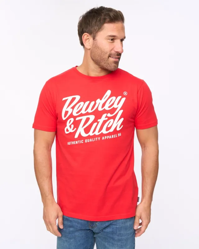 Mens Harlings T-Shirt Red made by Brand Corner