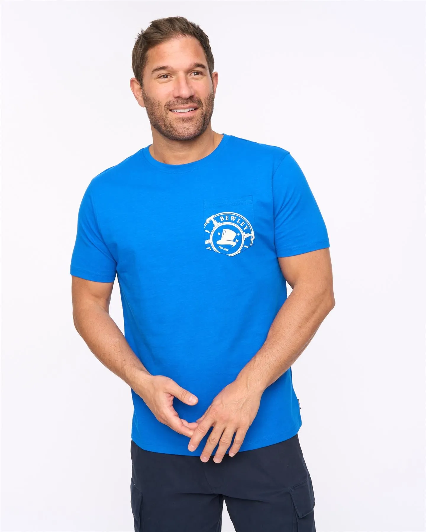Mens Kinson T-Shirt Mid Blue sold by Brand Corner product image thumbnail 2