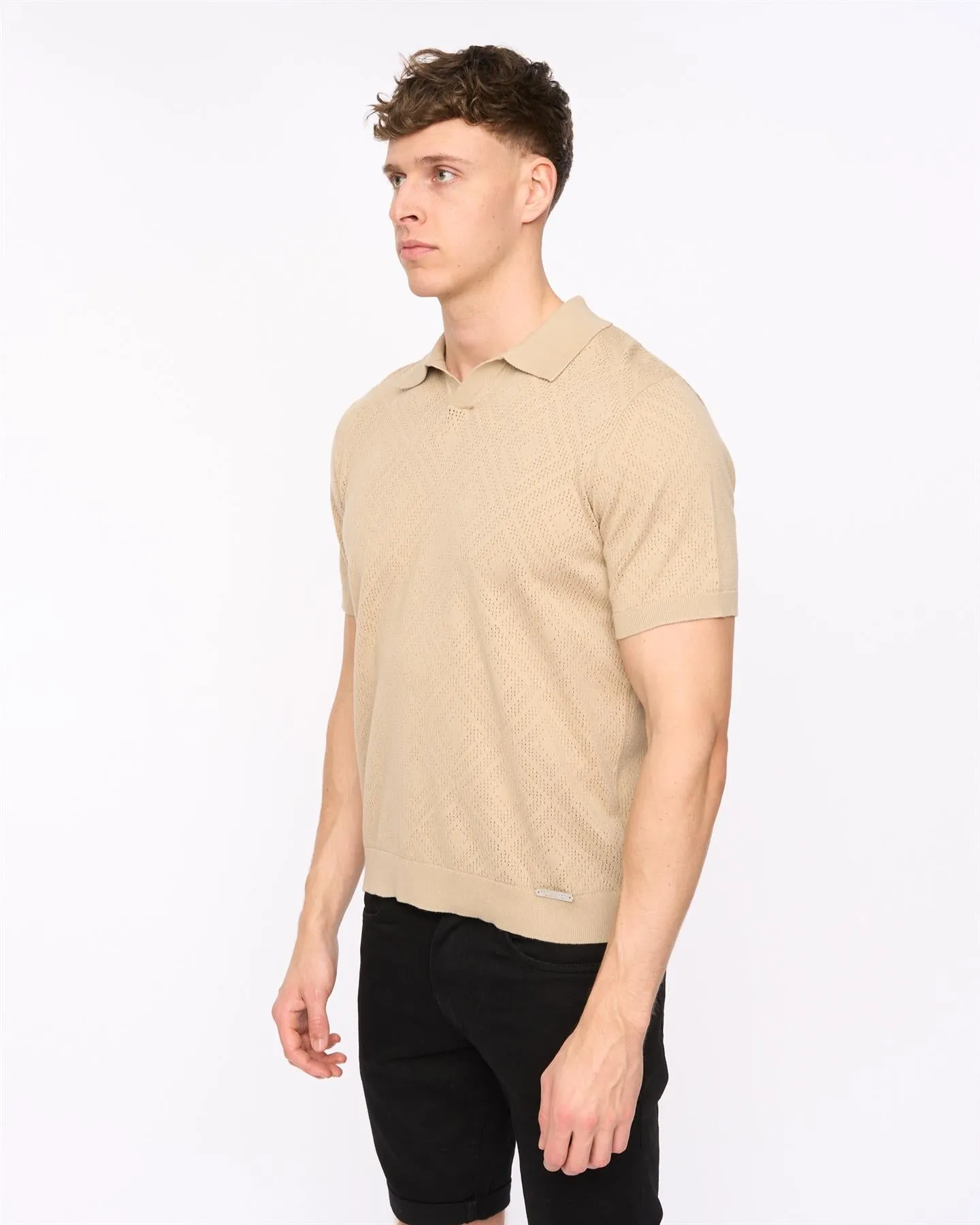 Mens Dedham Knit Polo Stone sold by Brand Corner product image thumbnail 5