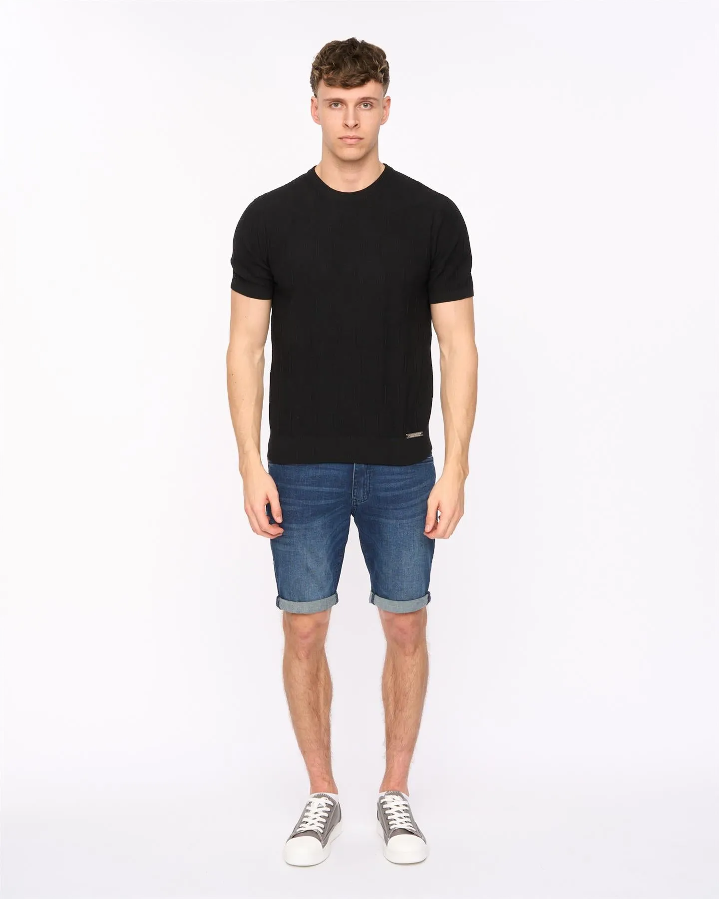 Mens Littleton Knit T-Shirt Black sold by Brand Corner product image thumbnail 2
