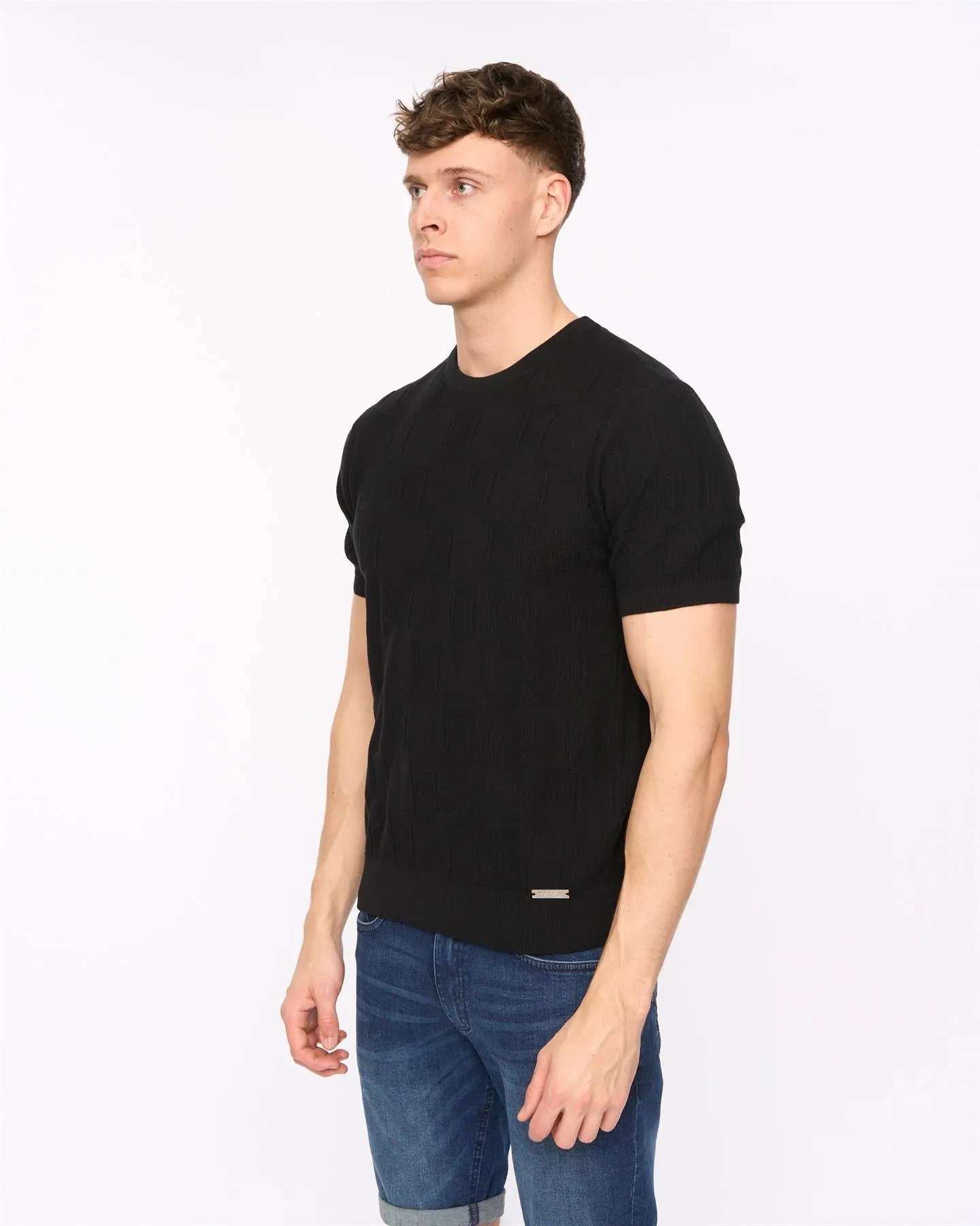 Mens Littleton Knit T-Shirt Black sold by Brand Corner product image thumbnail 3