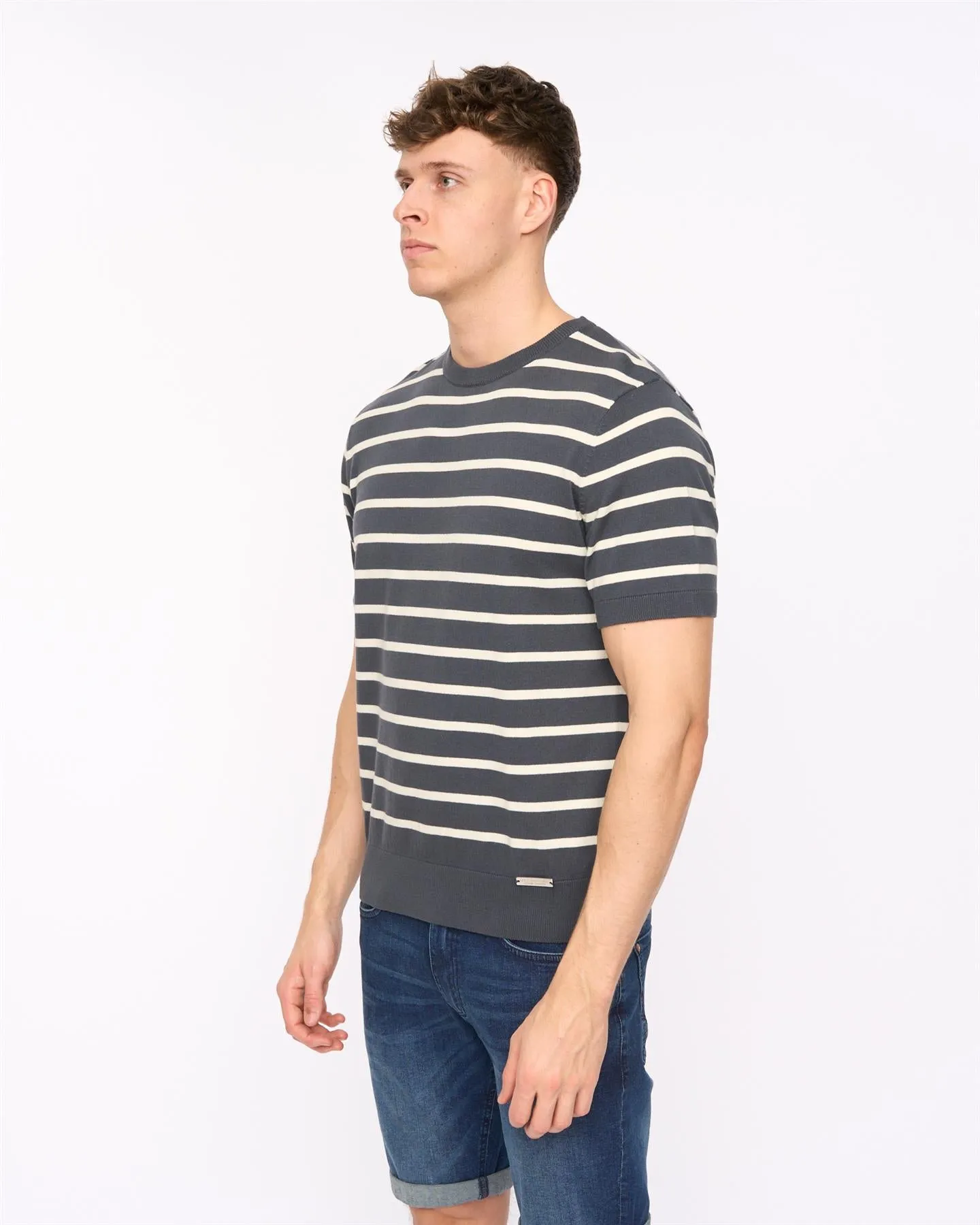 Mens Norwell Knit T-Shirt Slate Blue sold by Brand Corner product image thumbnail 3