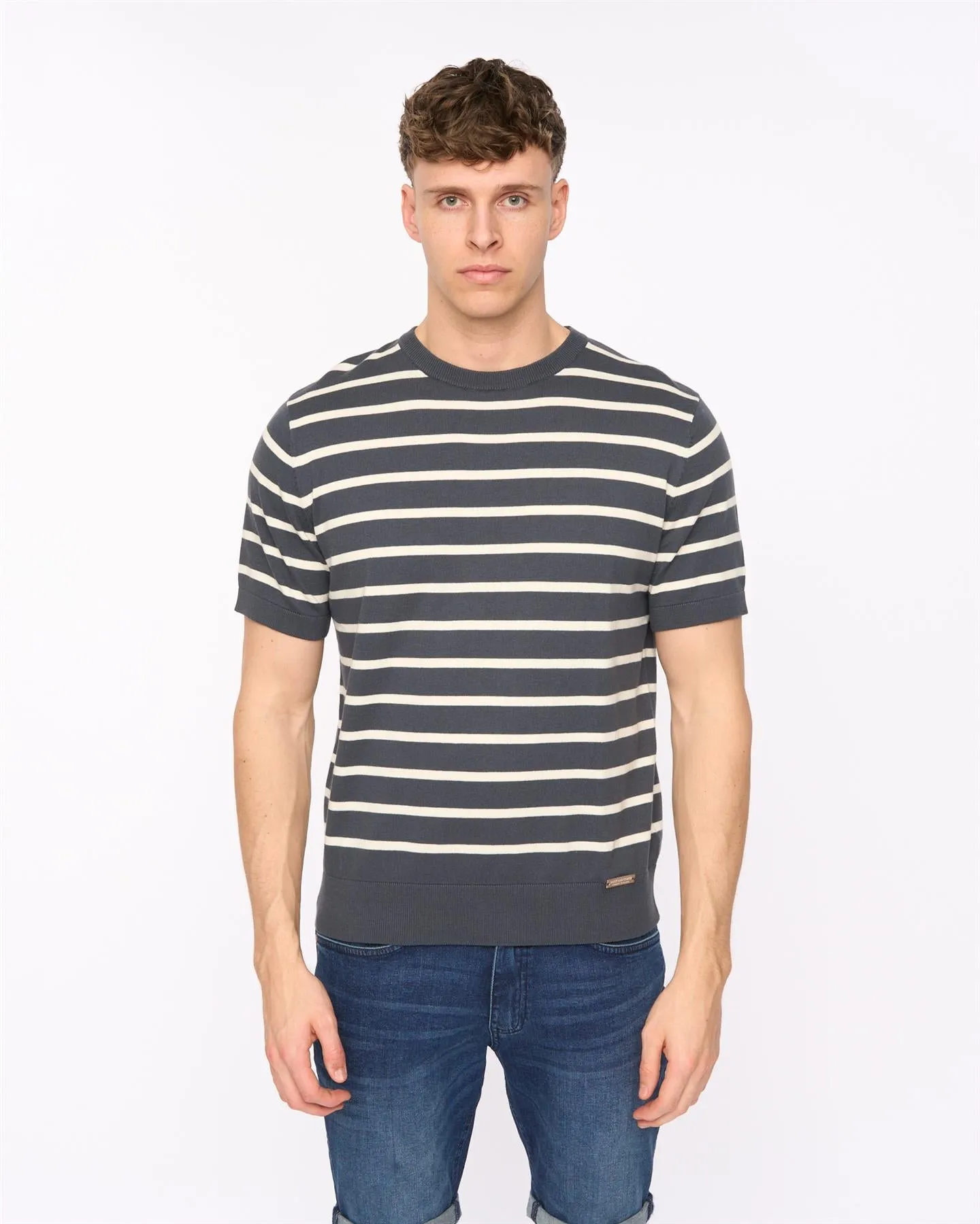 Mens Norwell Knit T-Shirt Slate Blue sold by Brand Corner