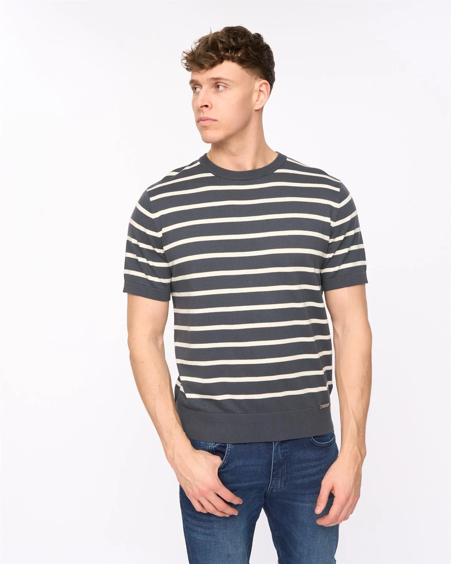 Mens Norwell Knit T-Shirt Slate Blue sold by Brand Corner product image thumbnail 5