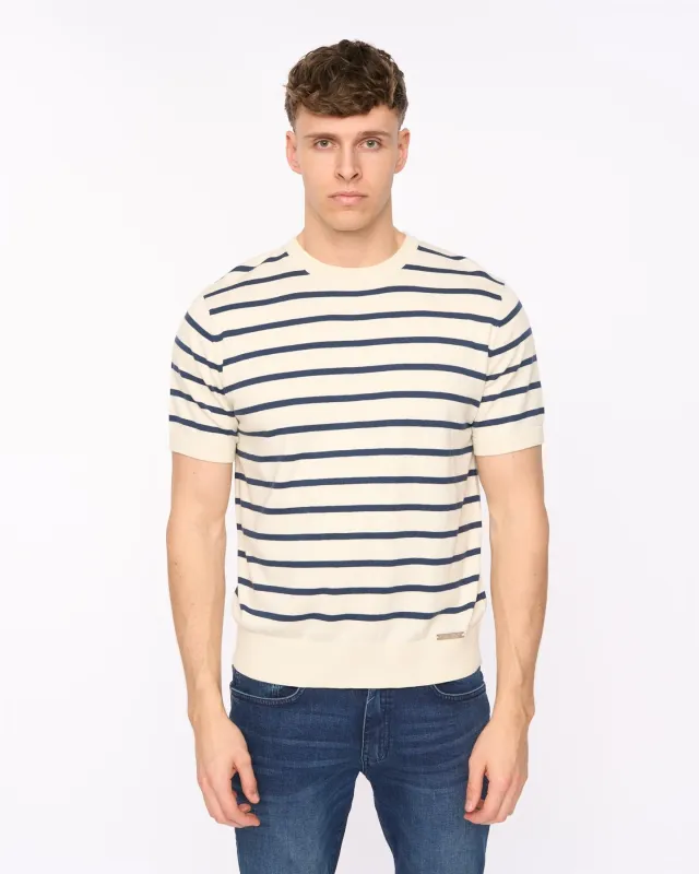 Mens Norwell Knit T-Shirt Light Stone sold by Brand Corner