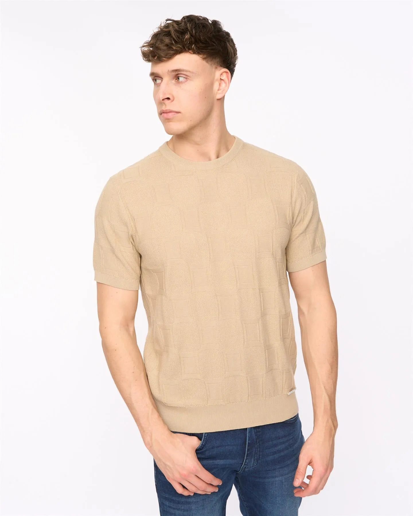 Mens Littleton Knit T-Shirt Light Stone sold by Brand Corner product image thumbnail 5