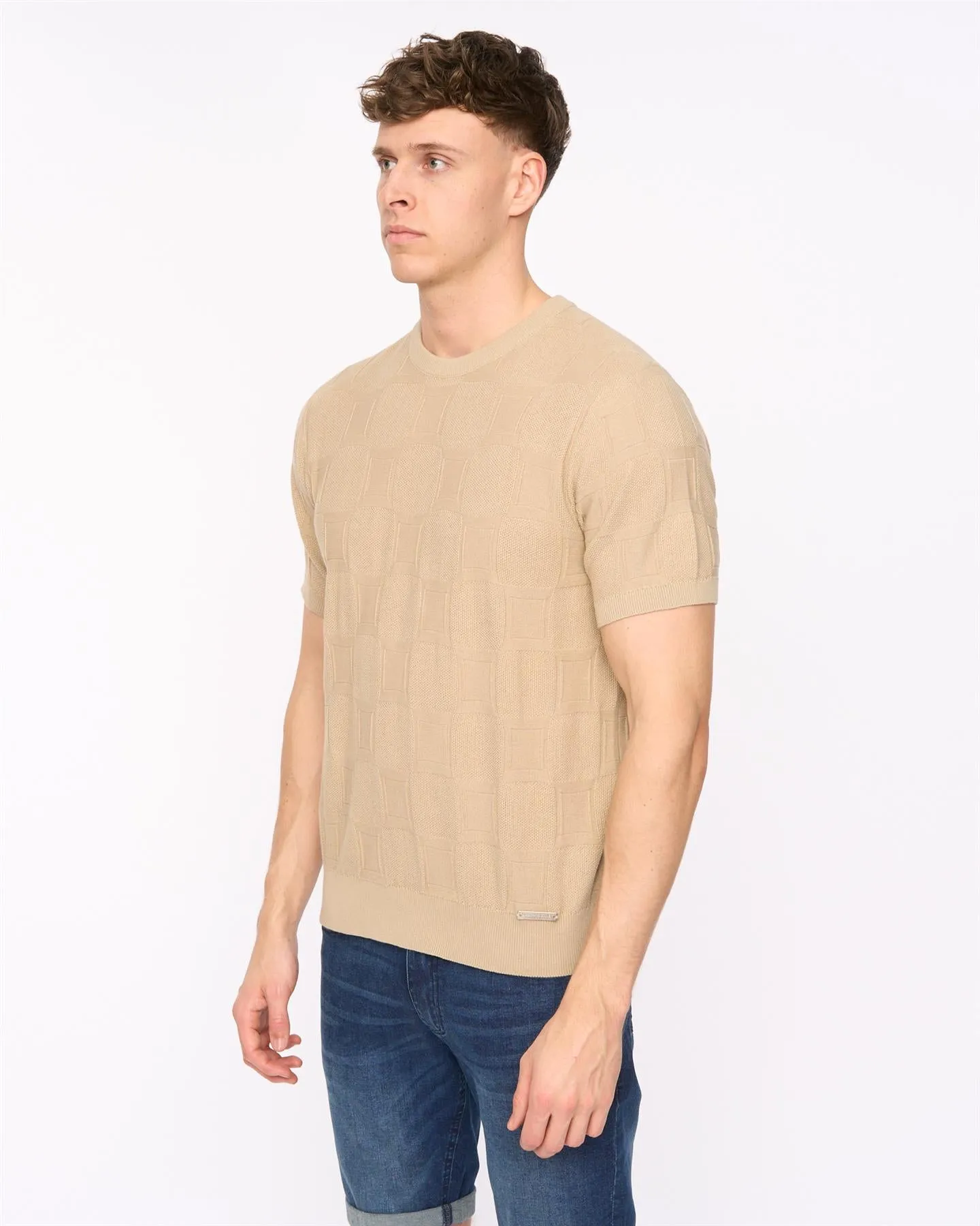 Mens Littleton Knit T-Shirt Light Stone sold by Brand Corner product image thumbnail 2