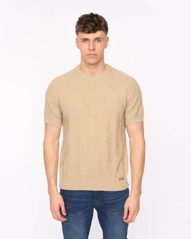 Mens Littleton Knit T-Shirt Light Stone sold by Brand Corner