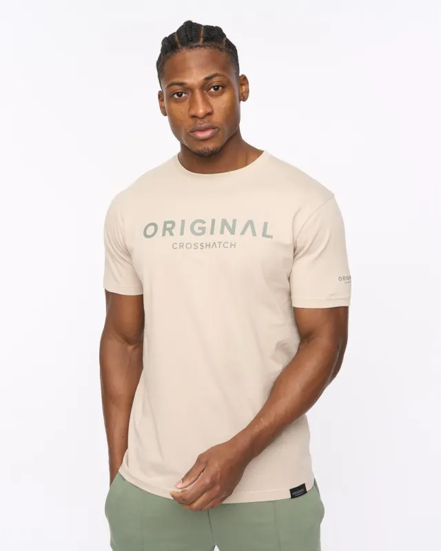 Mens Bardon T-Shirt Light Stone made by Brand Corner