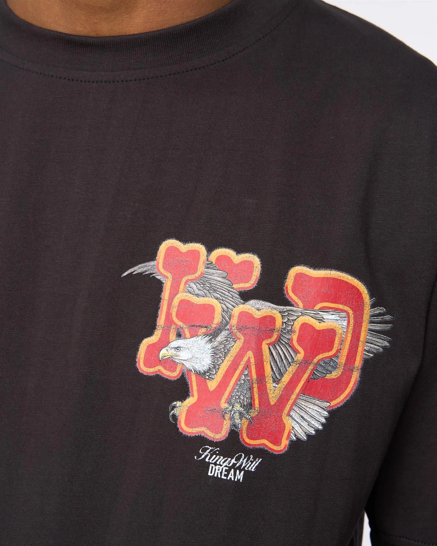 Mens Eagle Relaxed Fit T-Shirt Black sold by Brand Corner product image thumbnail 5