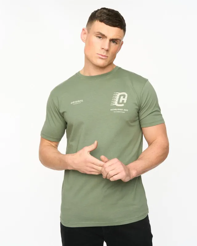 Mens Morville T-Shirt Olive made by Brand Corner