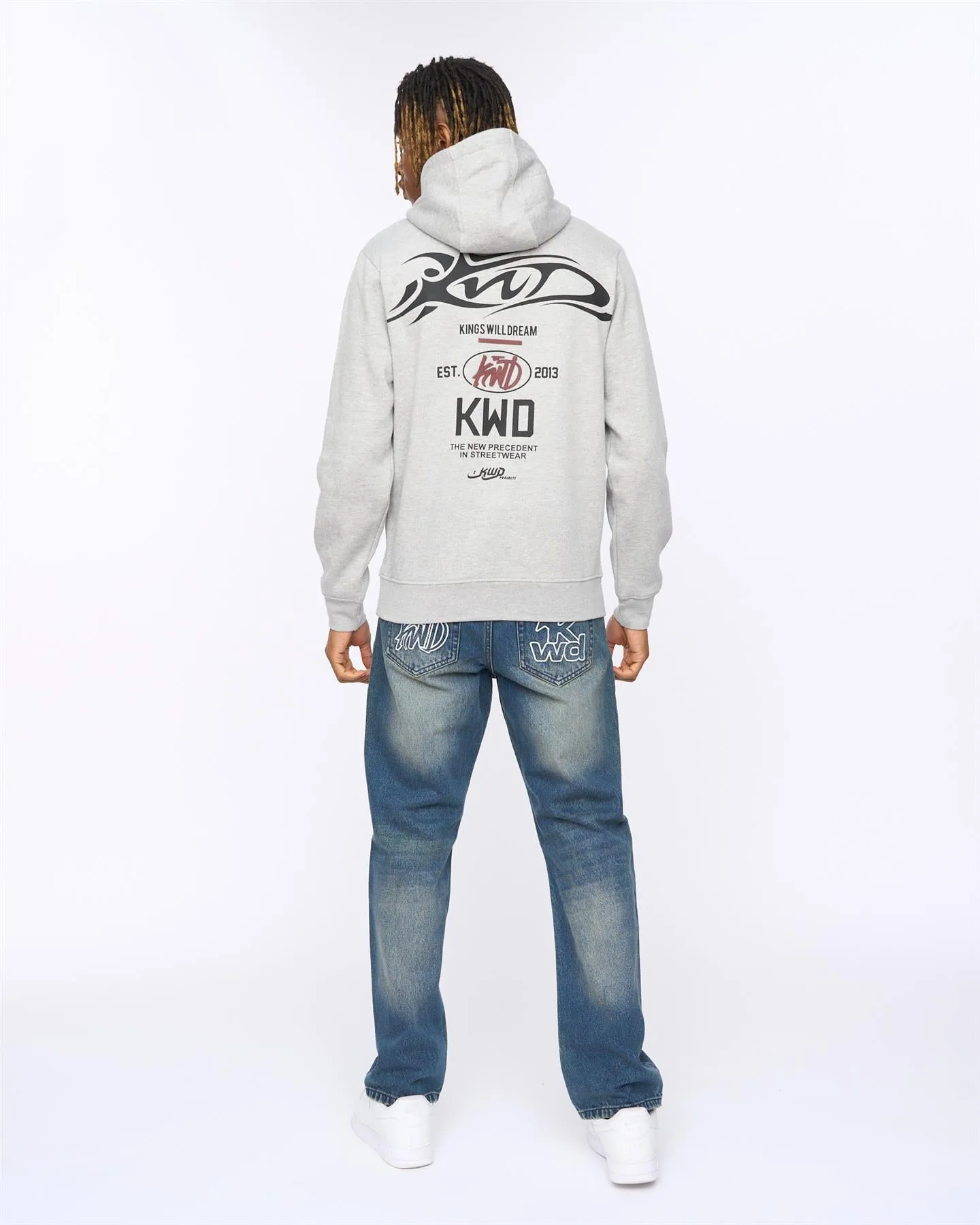 Mens Tattooed Hoodie Grey Marl sold by Brand Corner product image thumbnail 4
