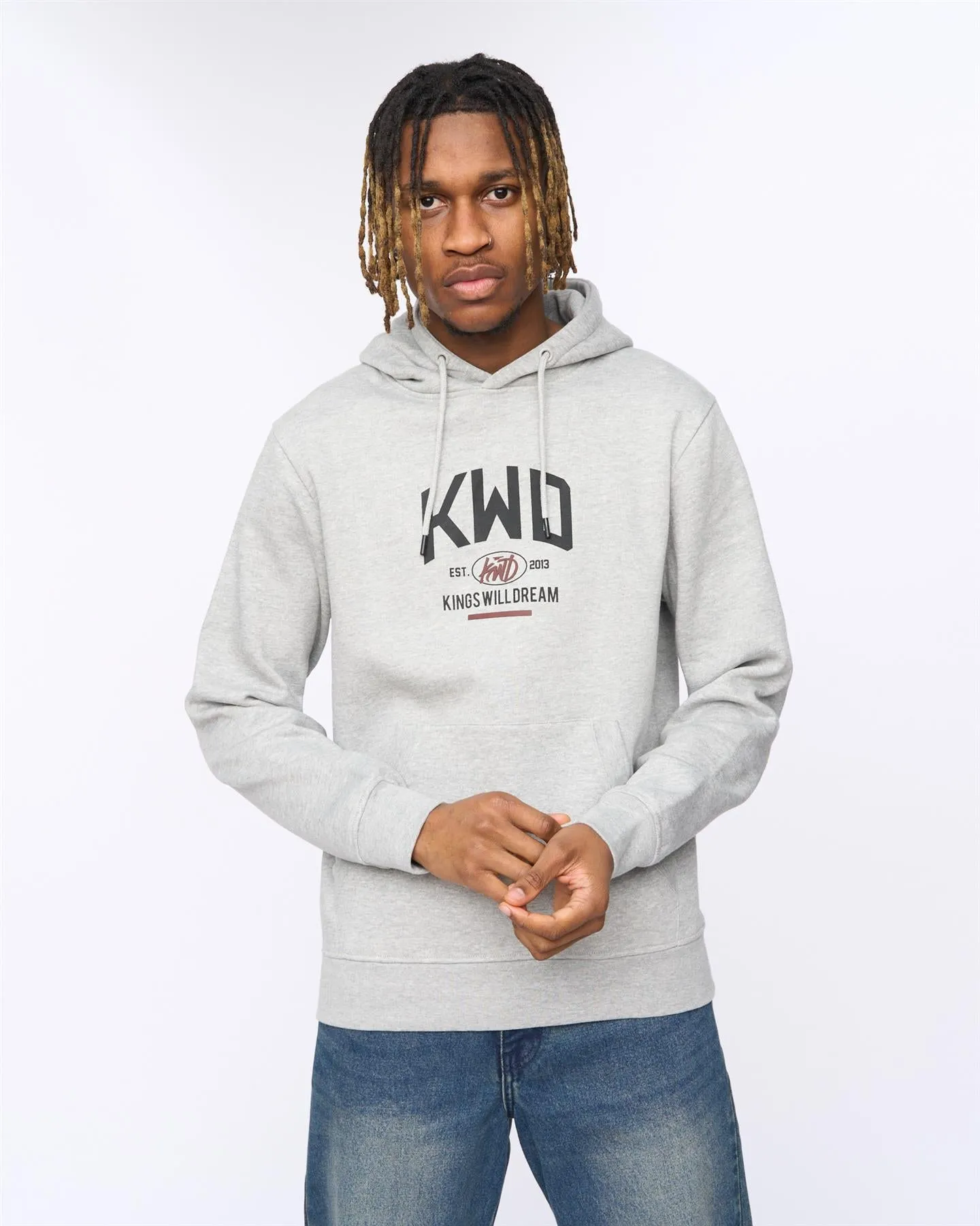 Mens Tattooed Hoodie Grey Marl sold by Brand Corner