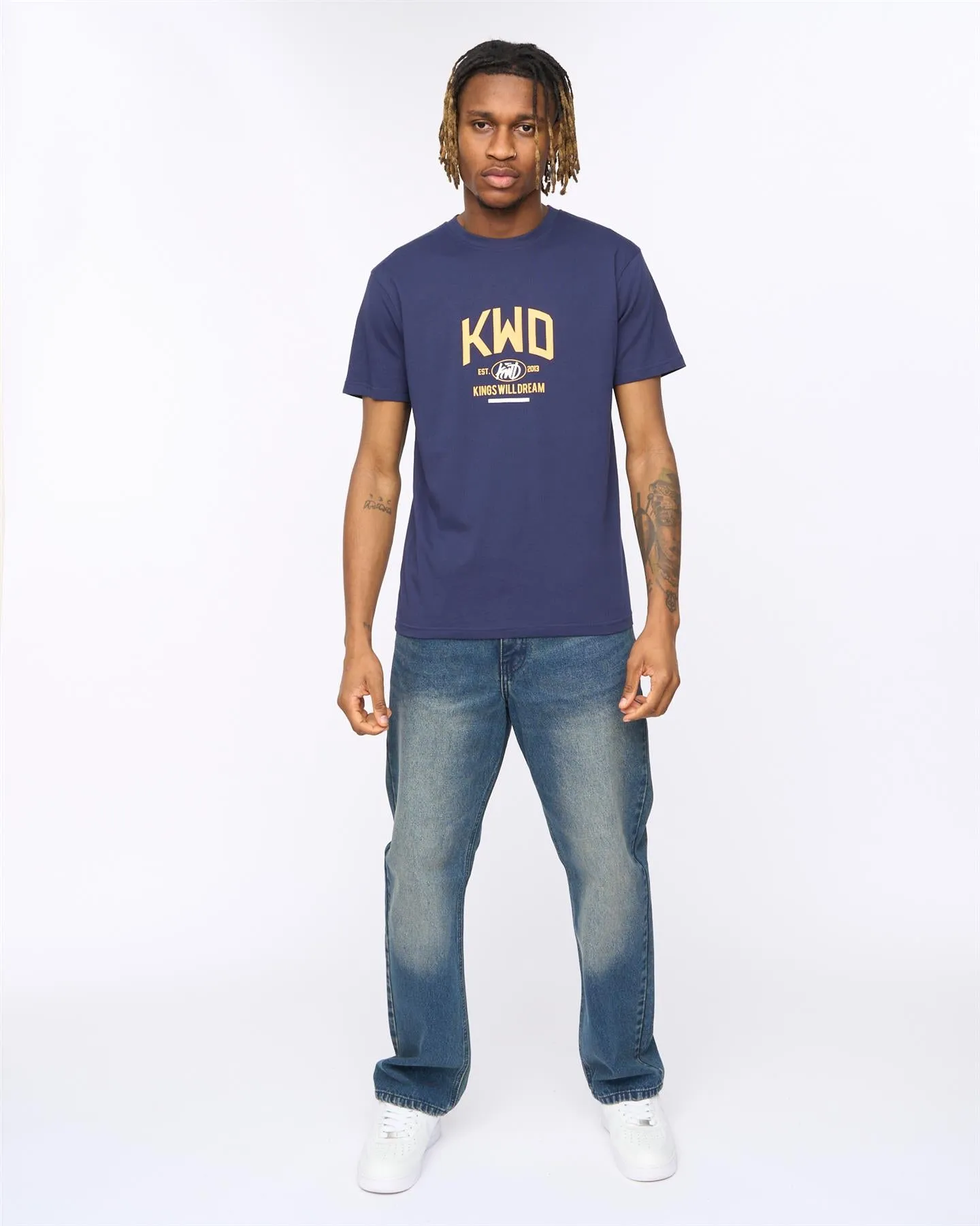 Mens Tattooed T-Shirt Navy sold by Brand Corner product image thumbnail 3