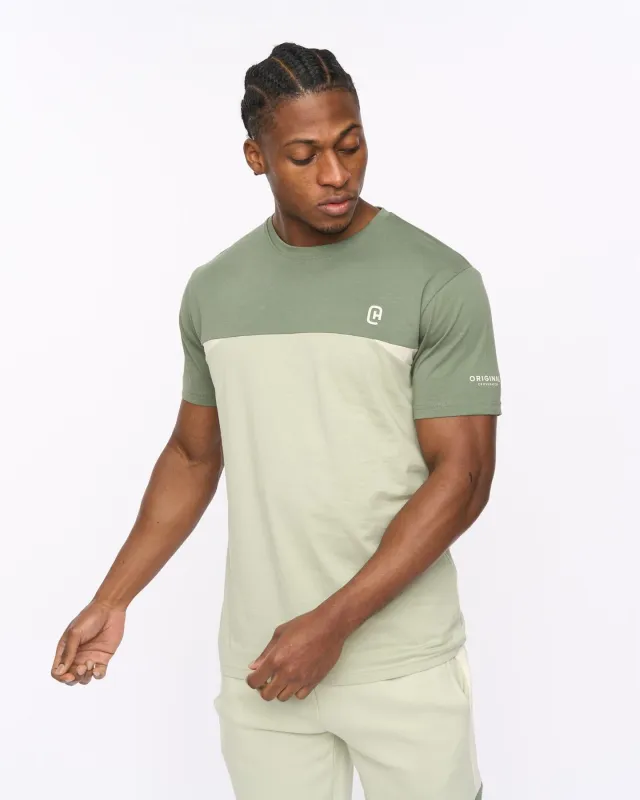 Mens Castlebay T-Shirt Light Olive made by Brand Corner
