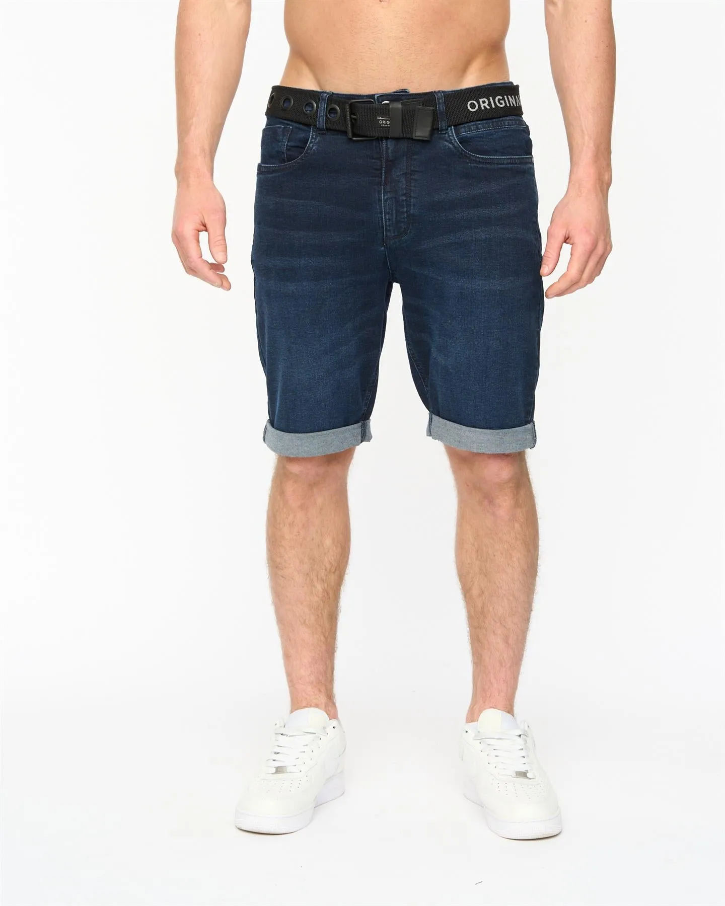 Mens Youlgreeve Belted Denim Shorts Dark Wash sold by Brand Corner product image thumbnail 5