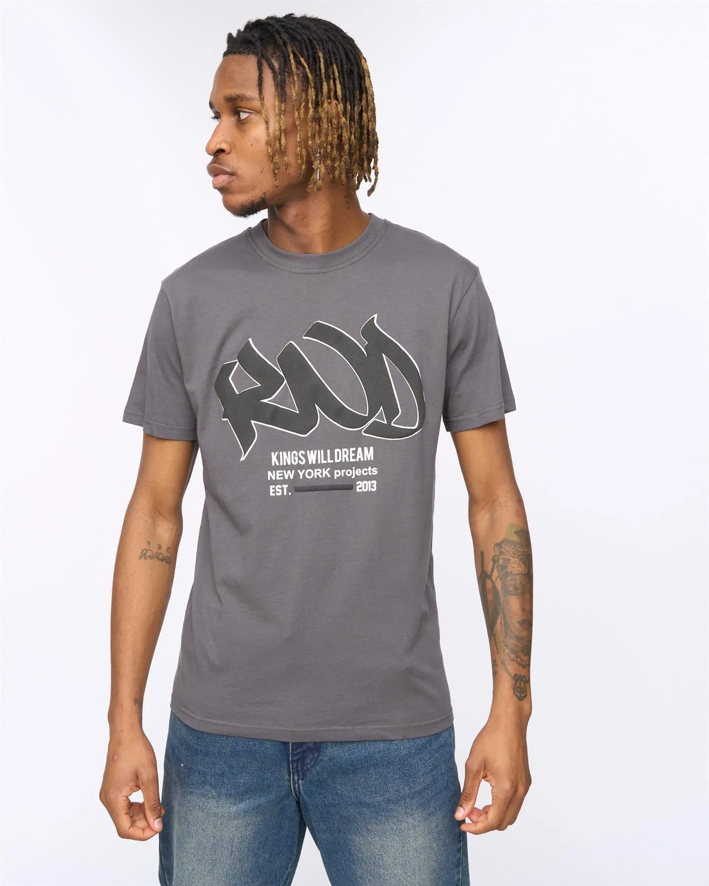 Mens Markered T-Shirt Asphalt sold by Brand Corner product image thumbnail 2