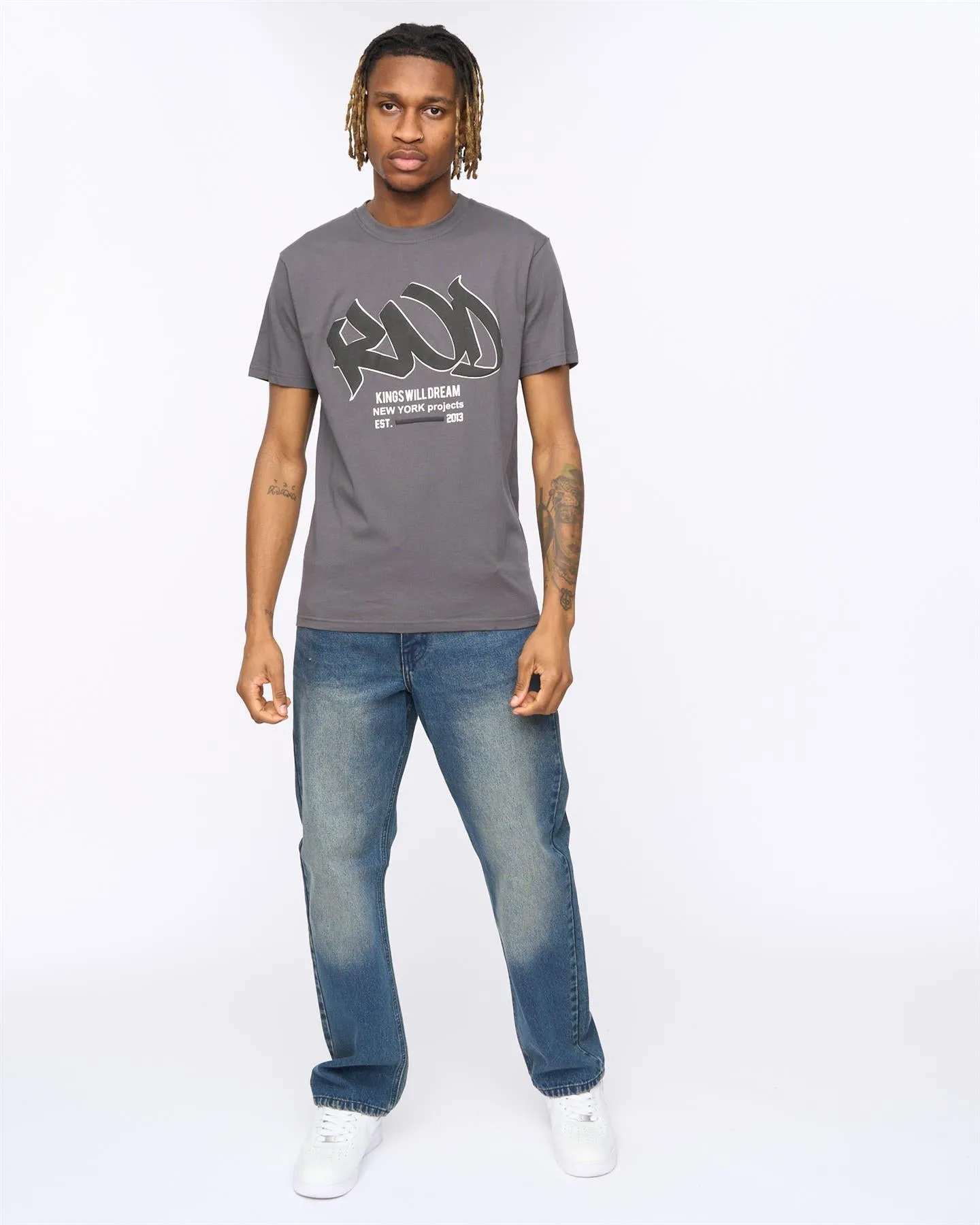 Mens Markered T-Shirt Asphalt sold by Brand Corner product image thumbnail 3