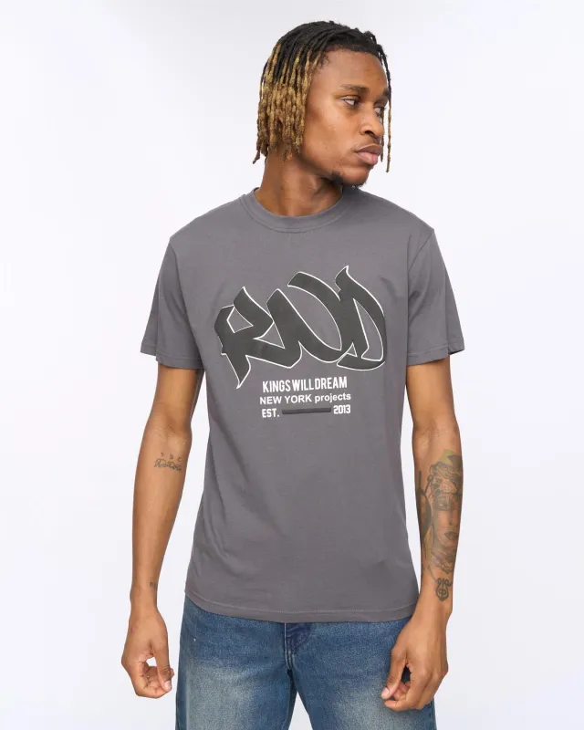 Mens Markered T-Shirt Asphalt made by Brand Corner