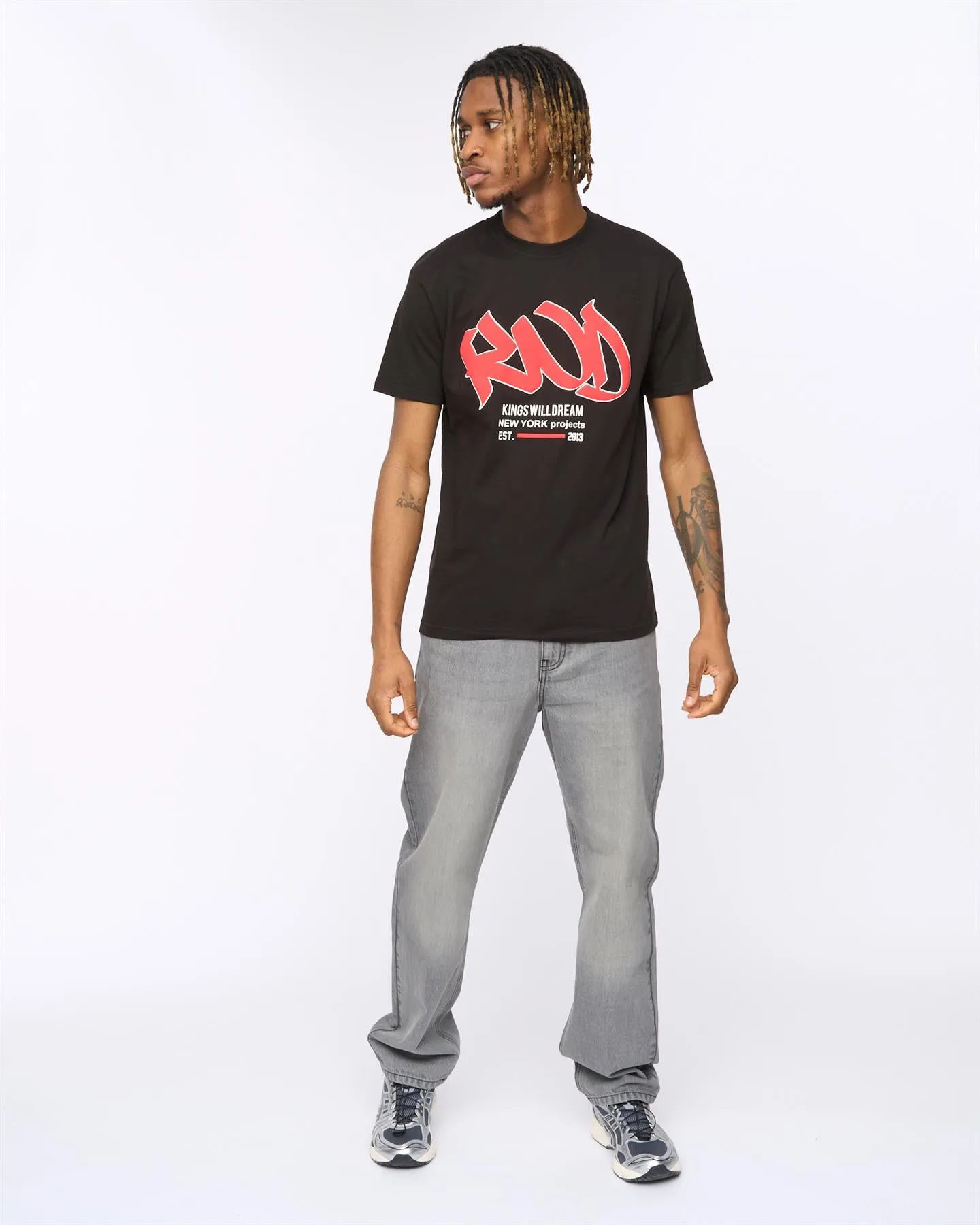 Mens Markered T-Shirt Black sold by Brand Corner product image thumbnail 3