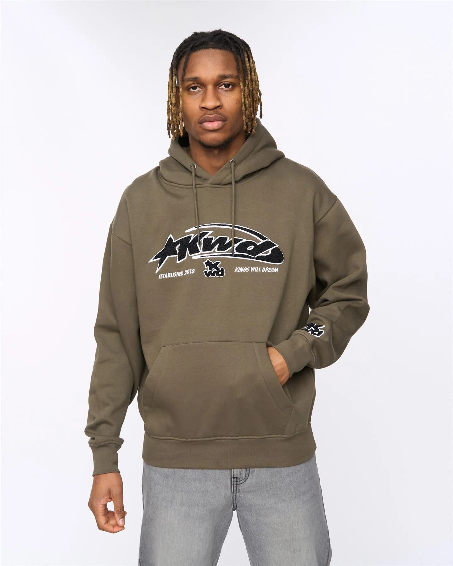 Mens Dashed Hoodie Olive sold by Brand Corner product image thumbnail 2