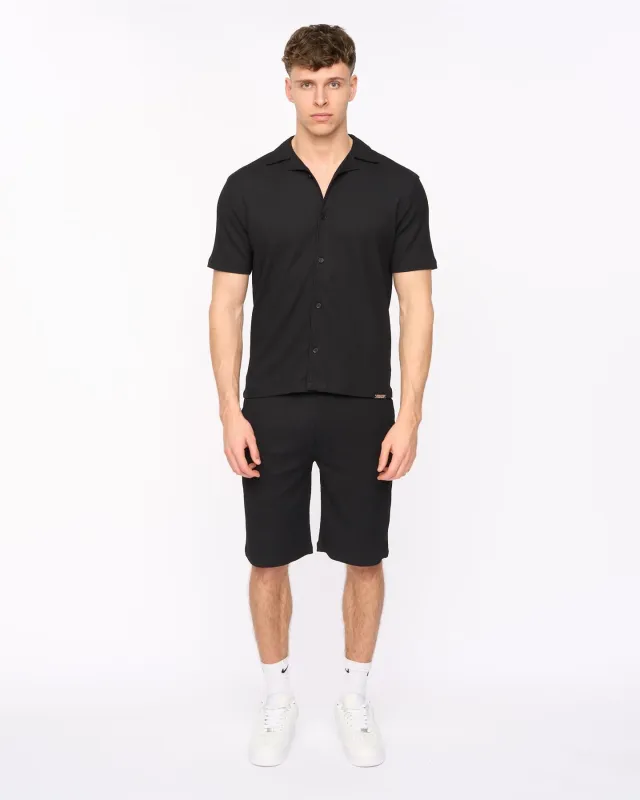 Mens Hingham Shirt & Shorts Set Black made by Brand Corner
