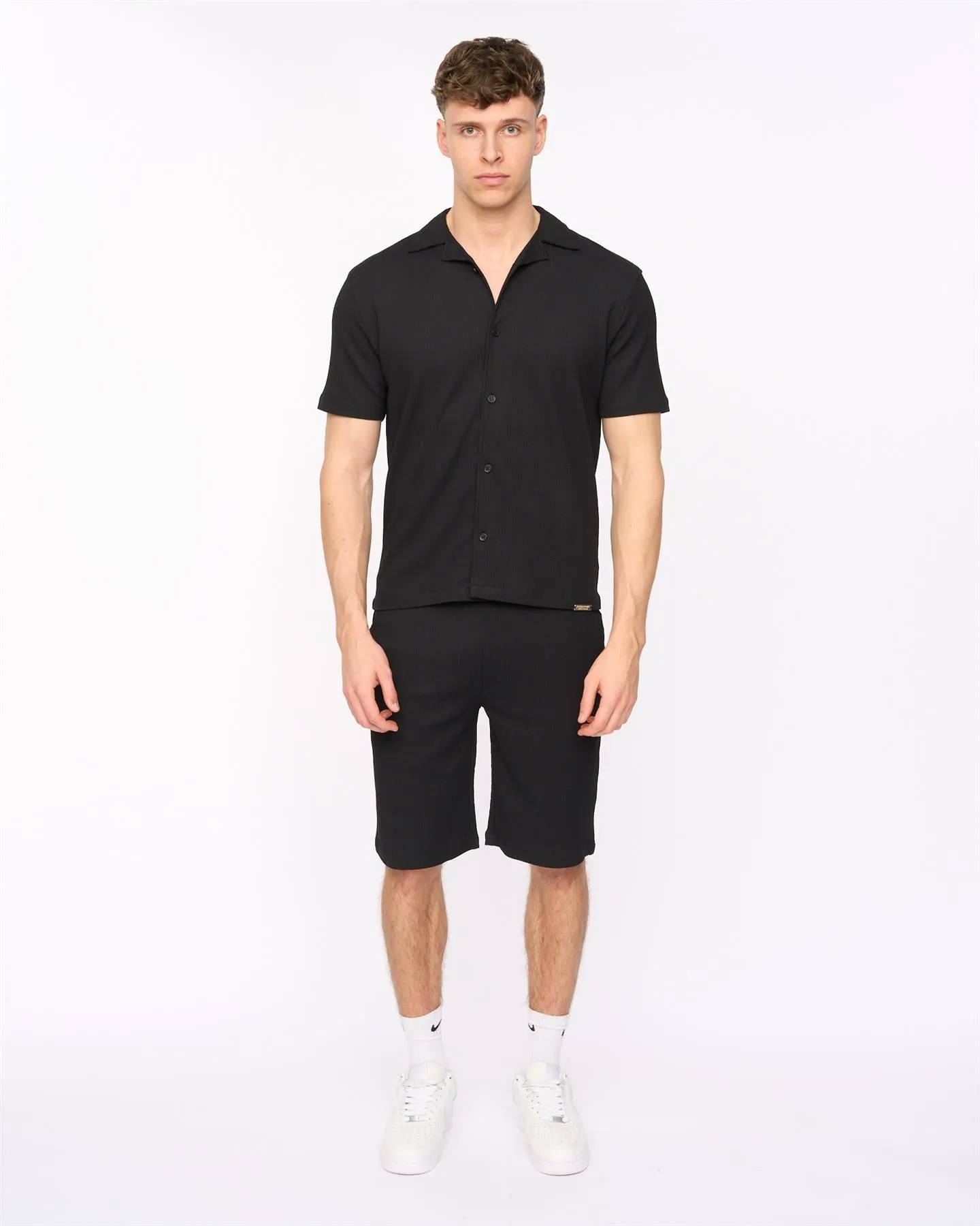 Mens Hingham Shirt & Shorts Set Black sold by Brand Corner