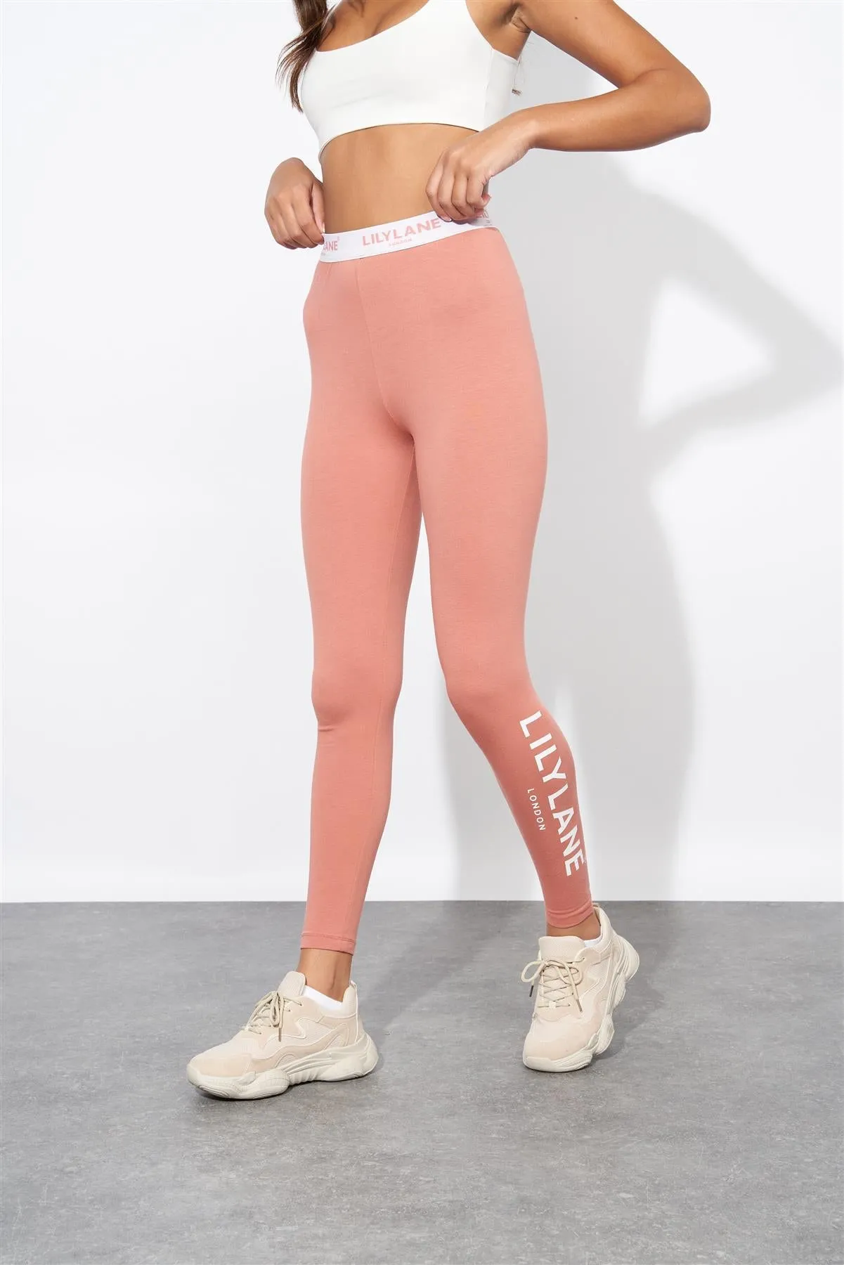 Ladies Lily Lane Matalina Leggings Dark Pink sold by Brand Corner
