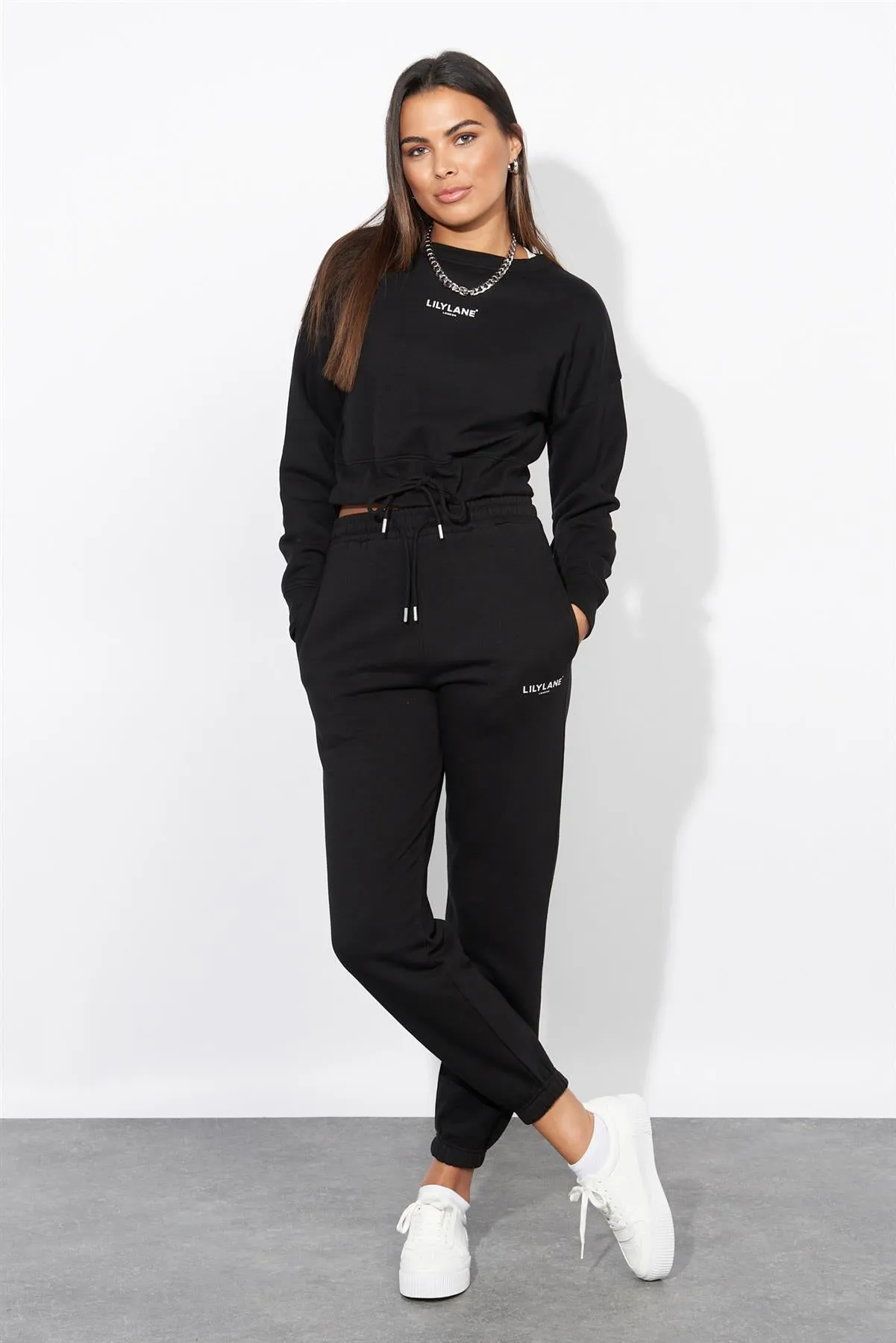 Ladies Lily Lane Josephina Crop Sweat Black sold by Brand Corner product image thumbnail 3